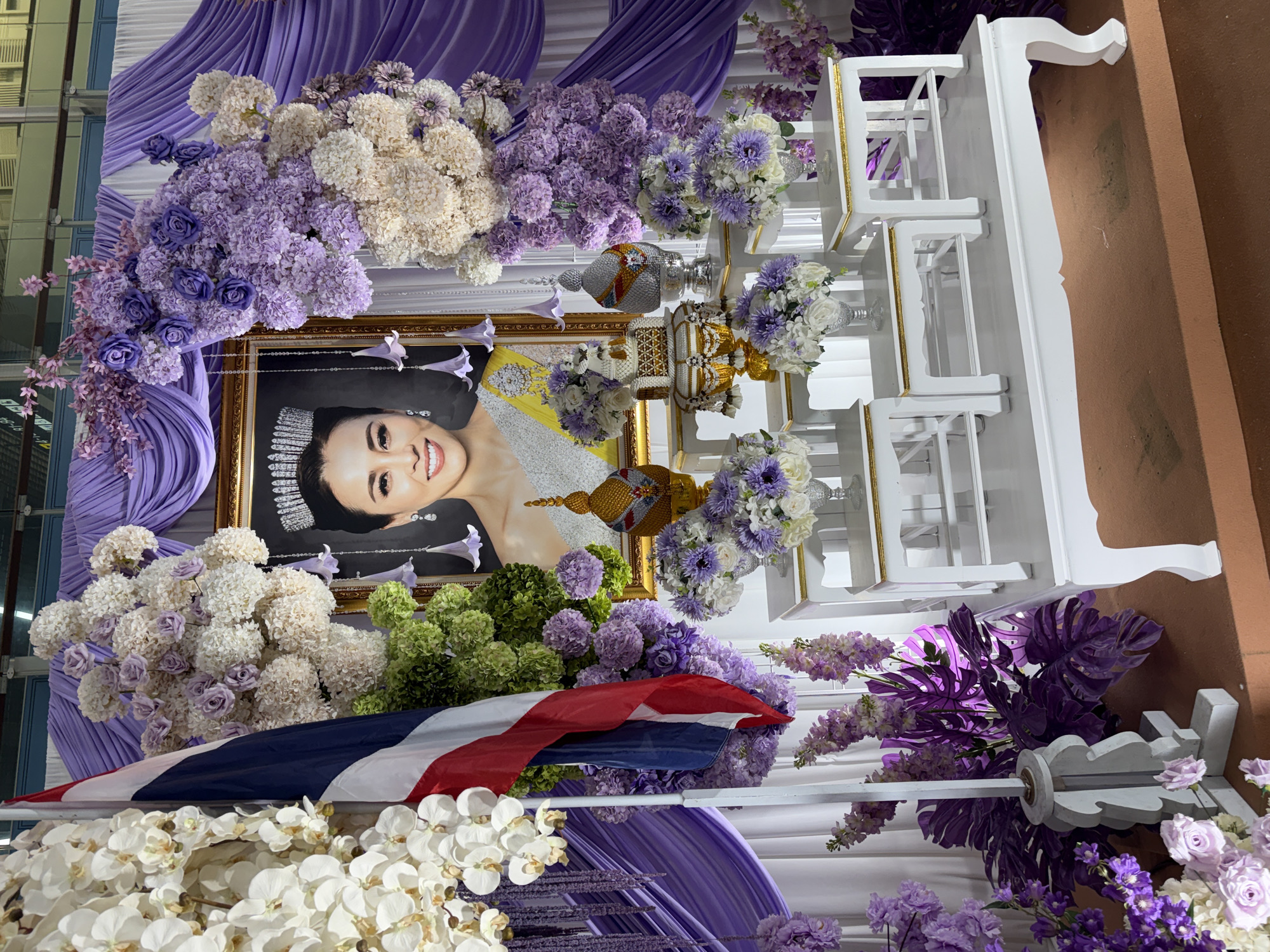 Elaborate floral installation at a Thai terminal draws attention