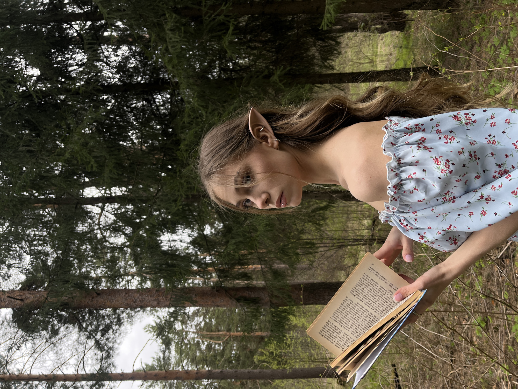 Woman with pointed ears spotted reading in Russian town