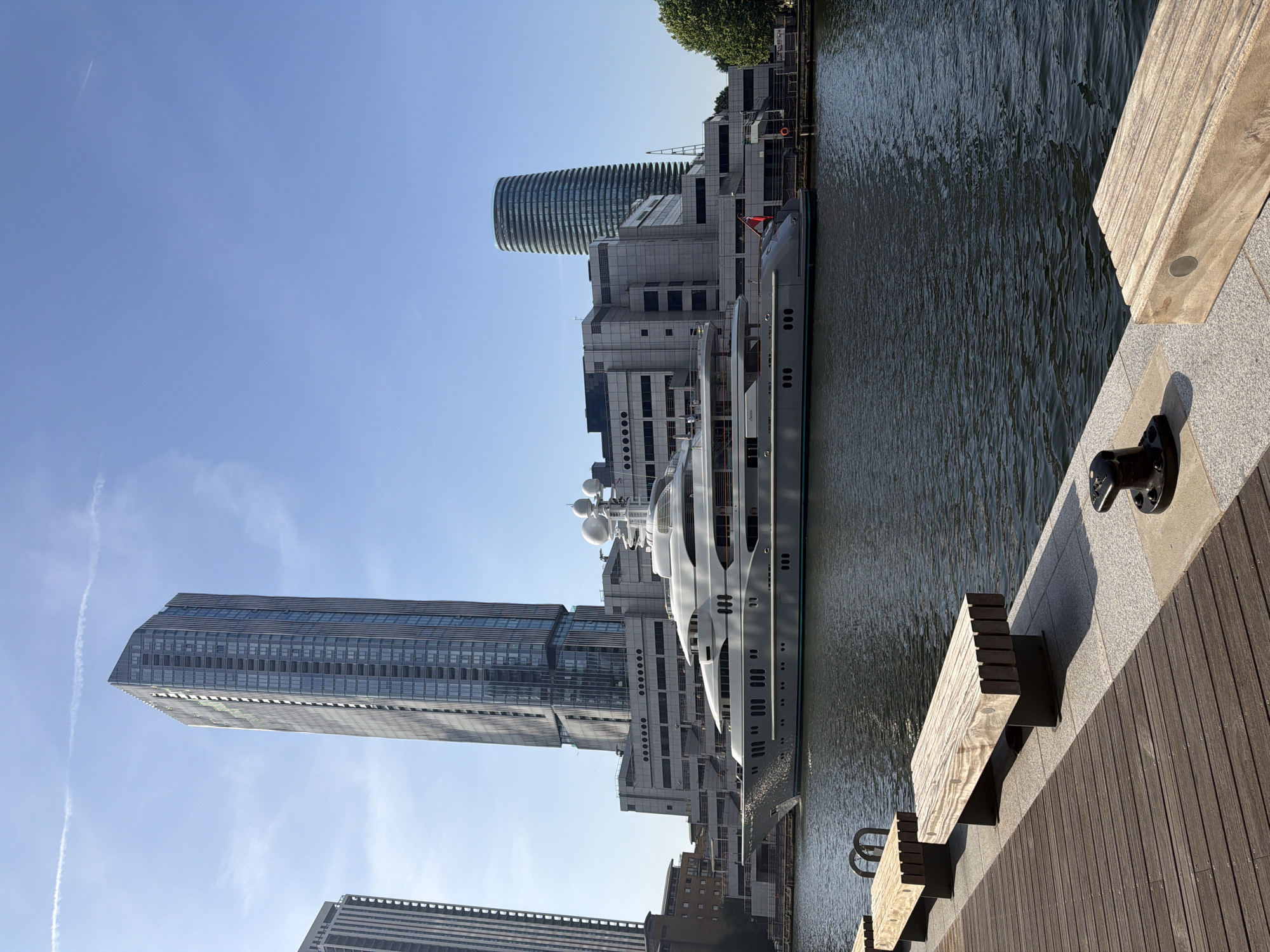 Morning scenes documented across London's Canary Wharf district