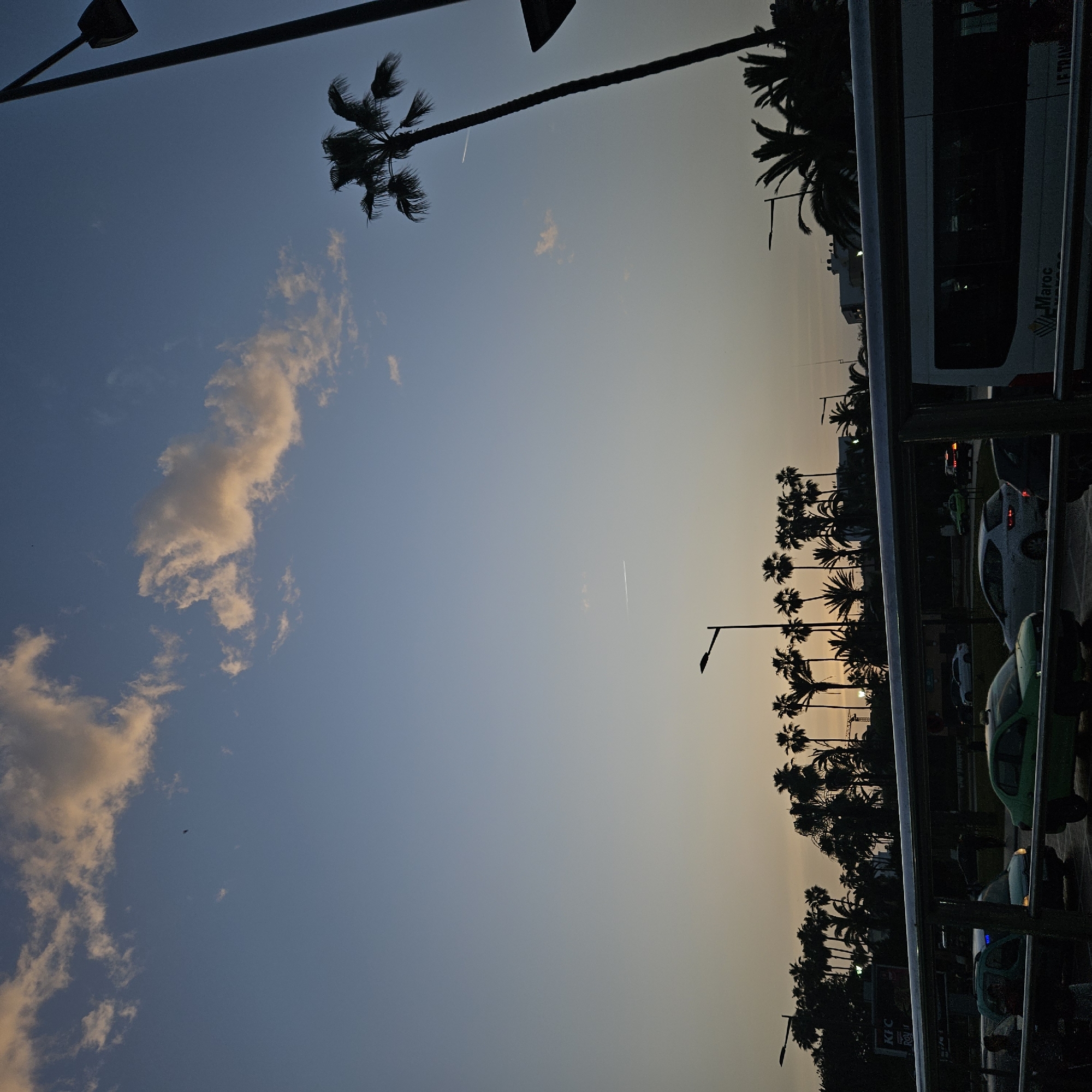Evening sky captured during twilight transition in Mohammedia, Morocco