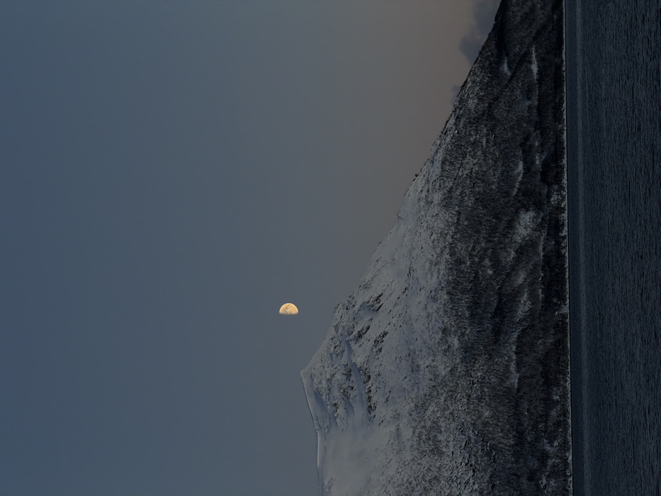 Arctic landscape photographed in twilight at Grøtnesdalen, Norway