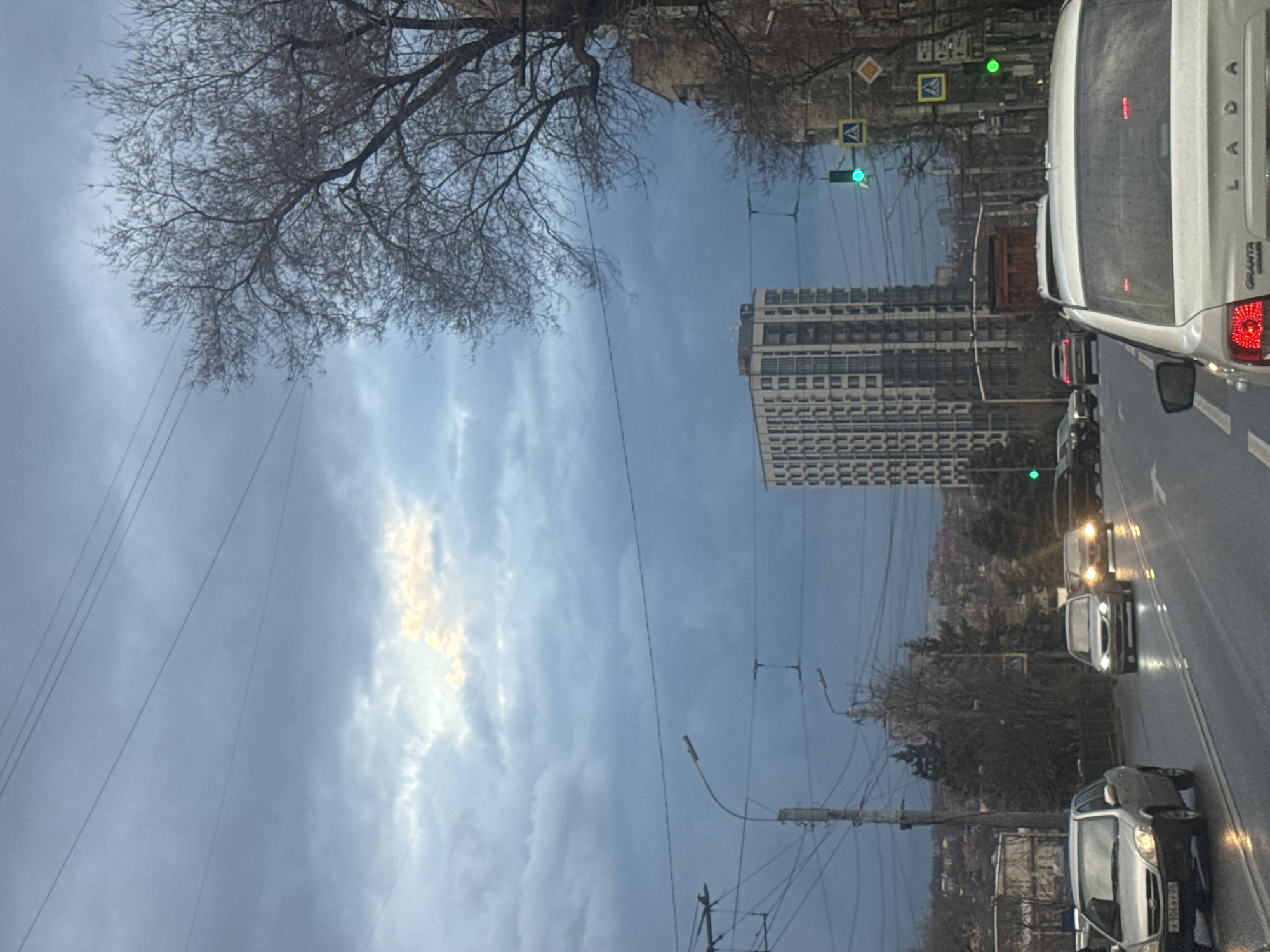 Wet street driving and car passengers in Rostov-on-Don