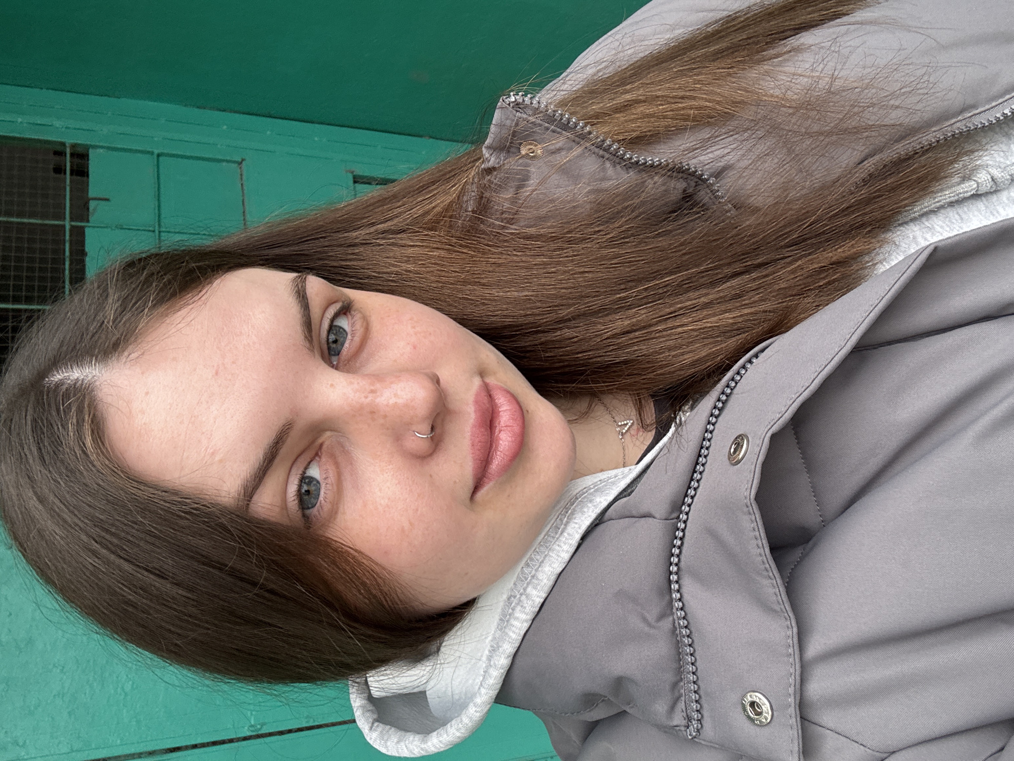 Woman takes selfies in Chornomorskoe, Ukraine