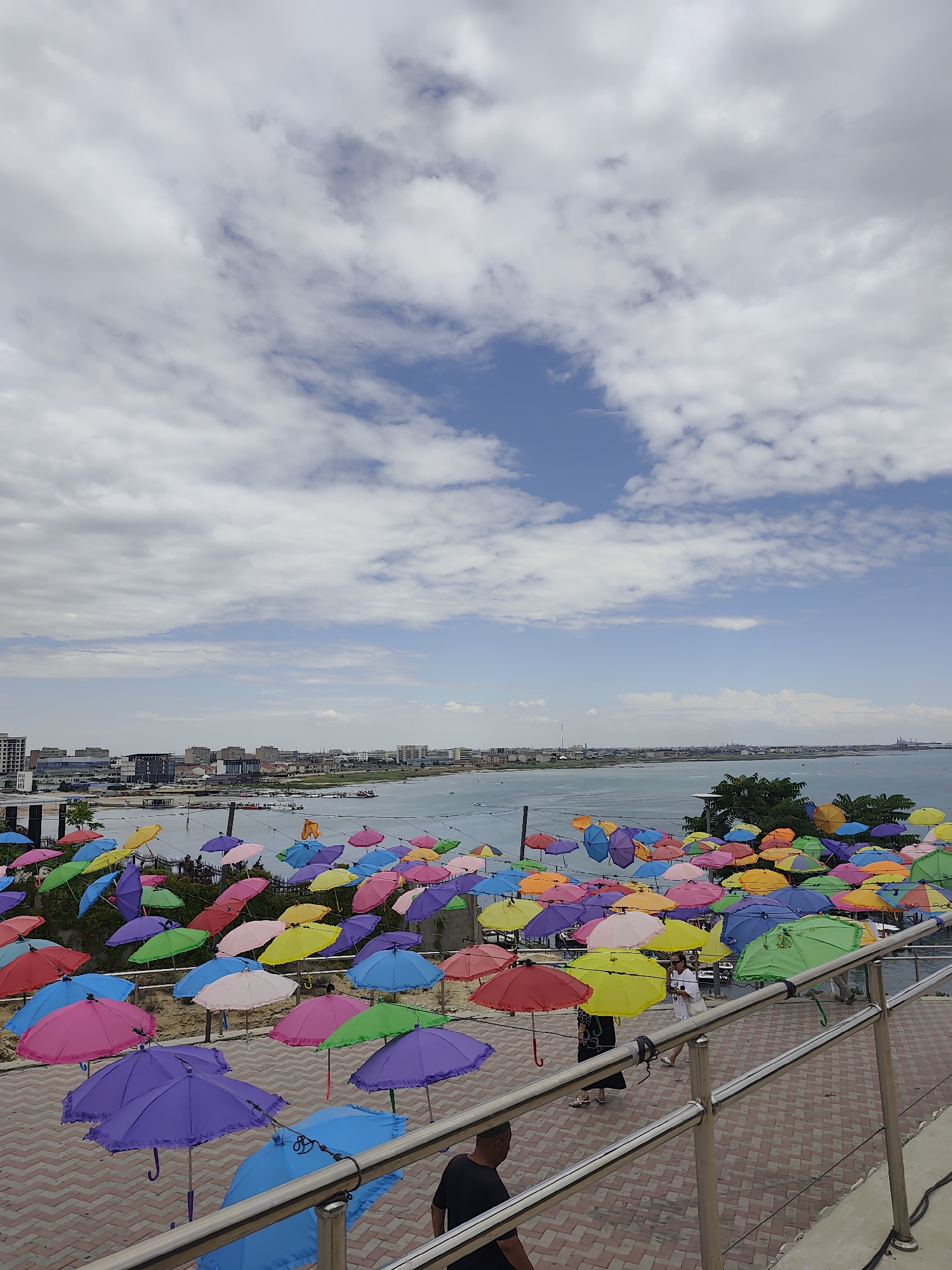 Aktau's Caspian waterfront: promenade, docks, and coastal views