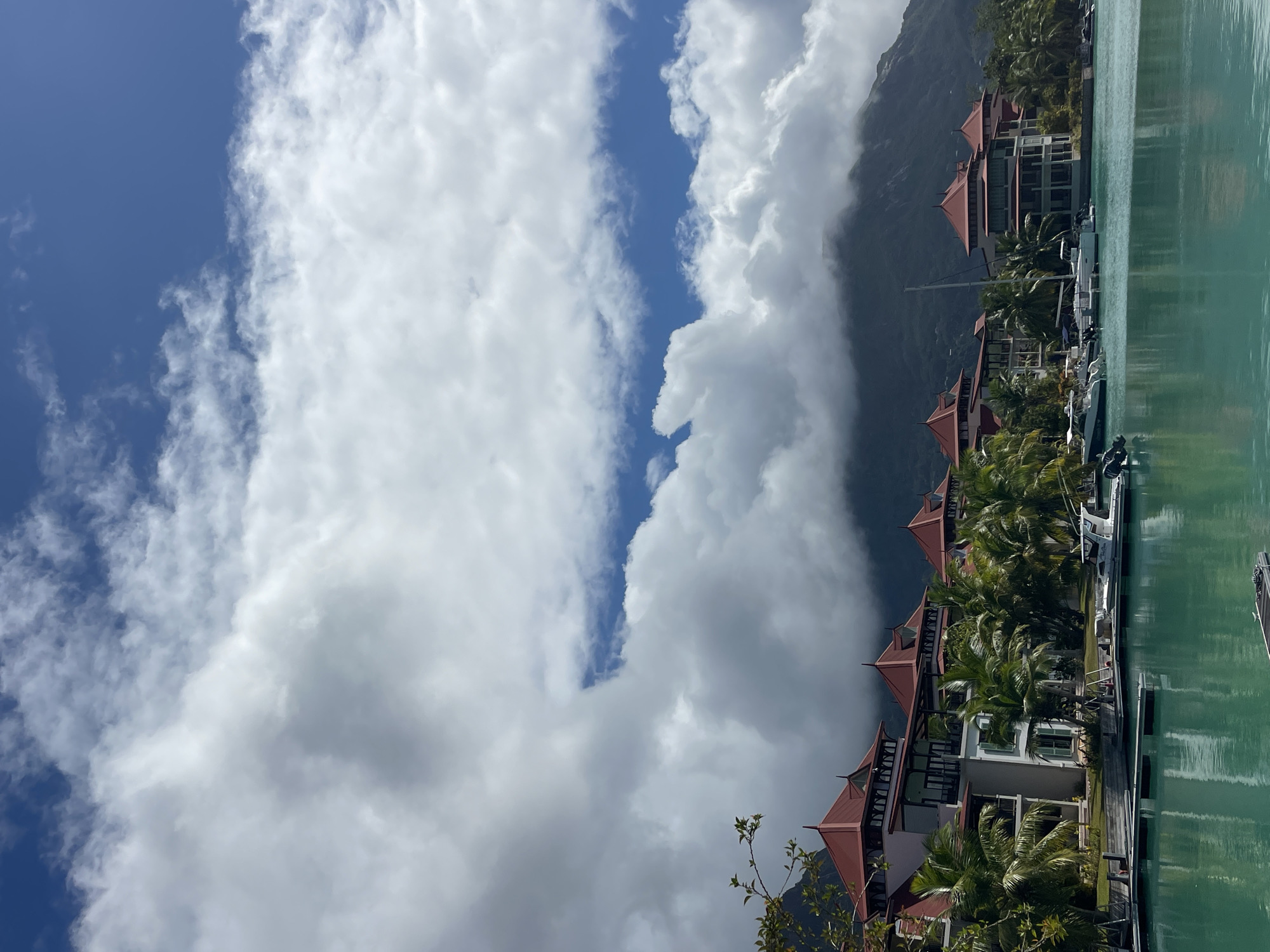 Luxury resort and marina along calm waters in Providence, Seychelles