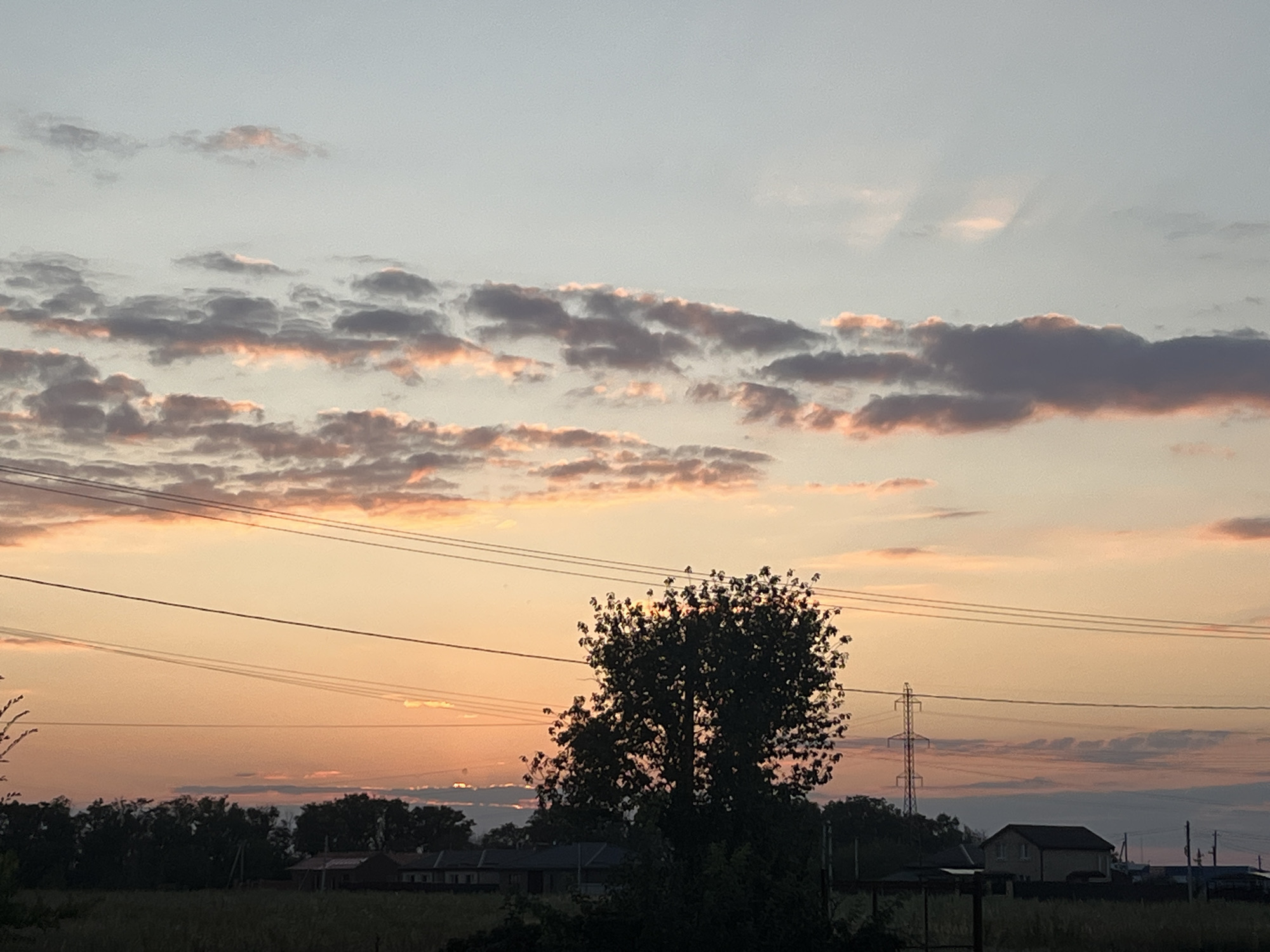 Quiet rural sunset on the outskirts of Taganrog, Russia