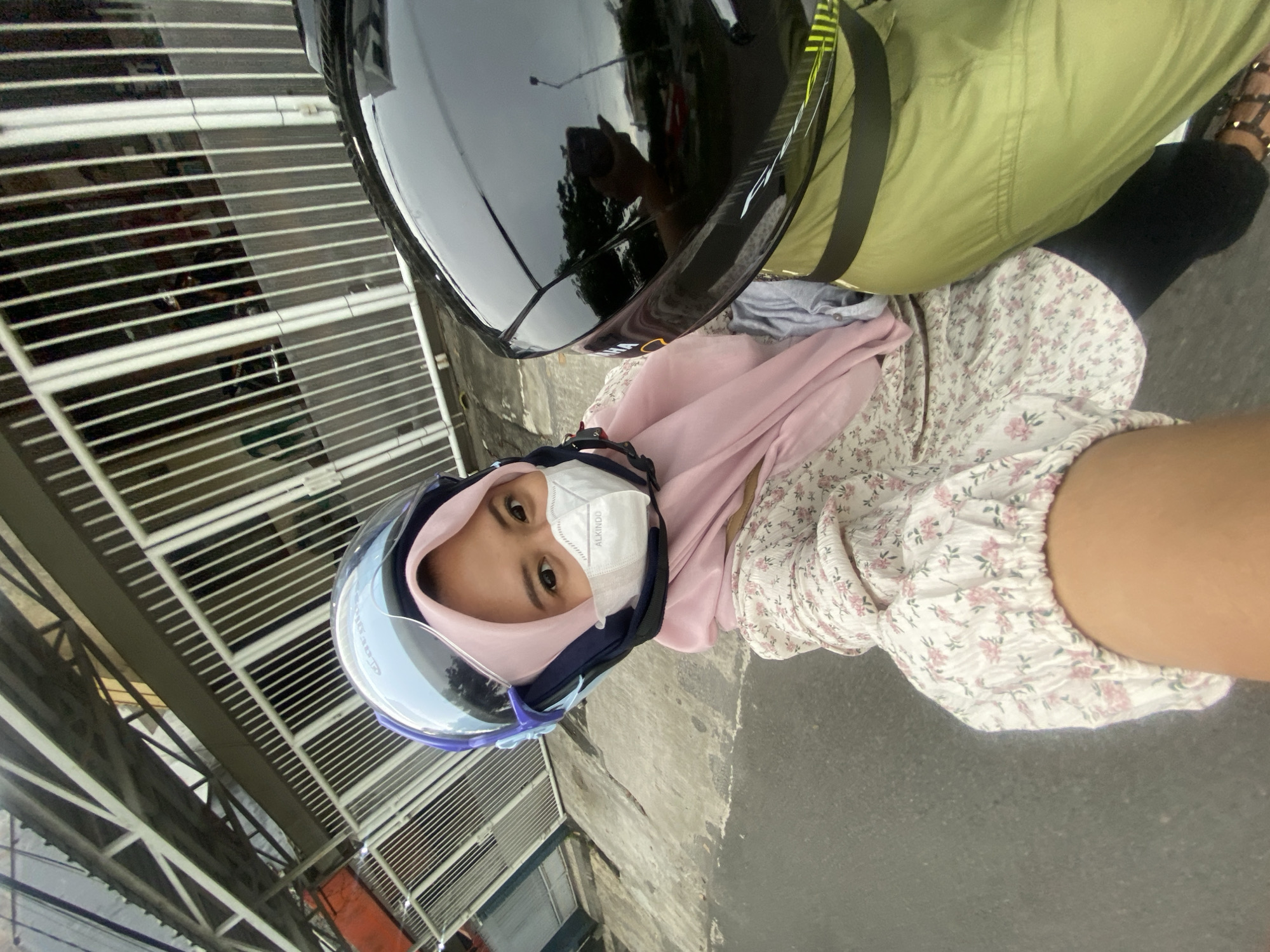 Motorcycle riders with protective gear spotted in Surabaya