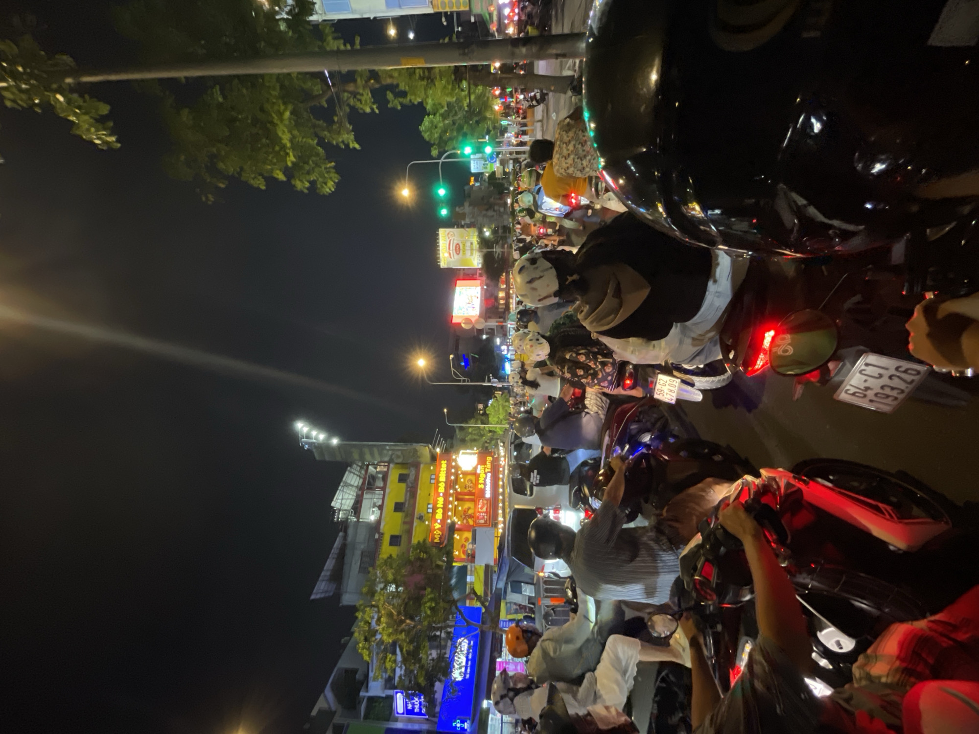Nighttime traffic documented in Thủ Đức, Vietnam streets