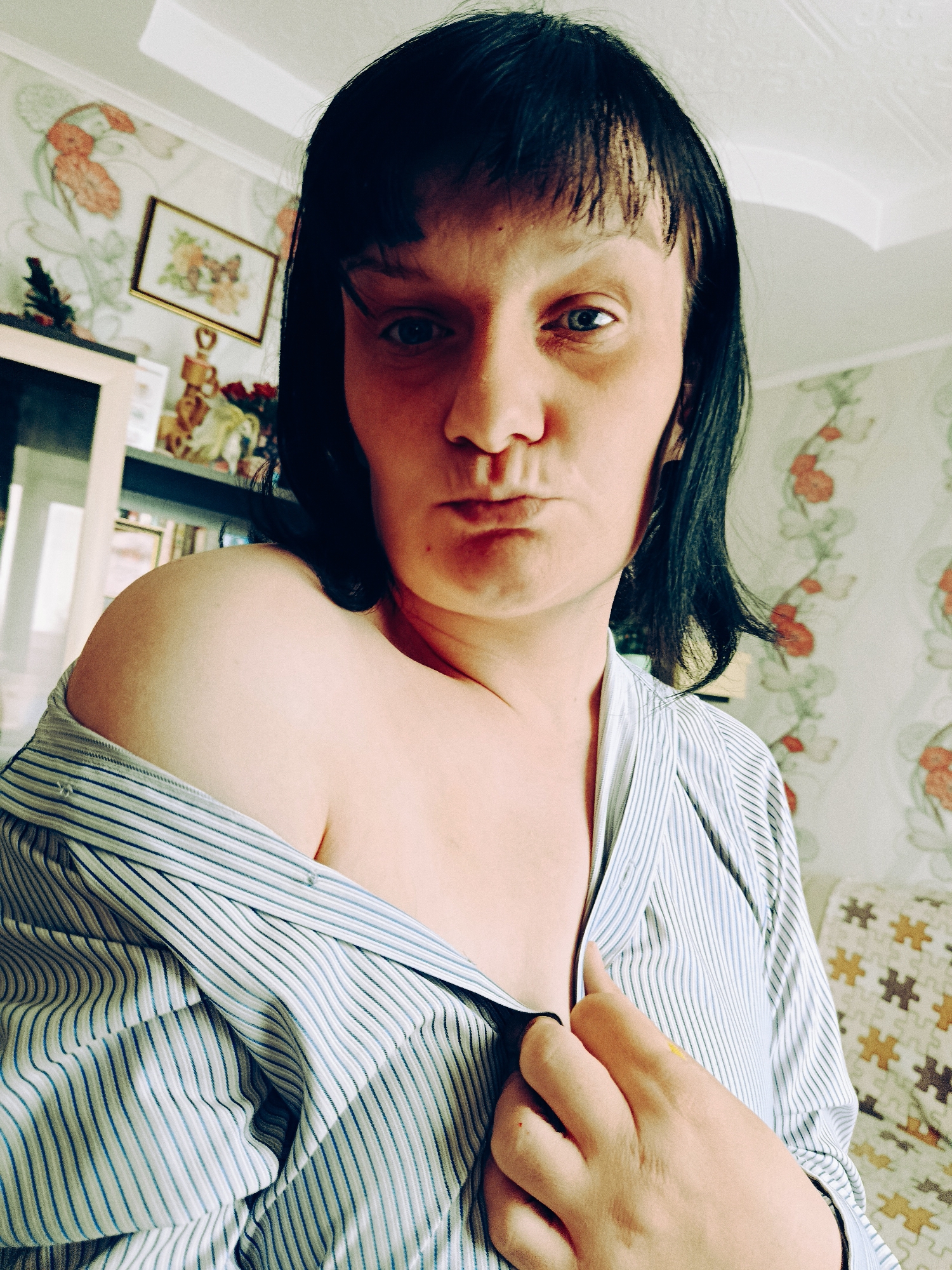 Morning routine documented through personal photos in Russian village