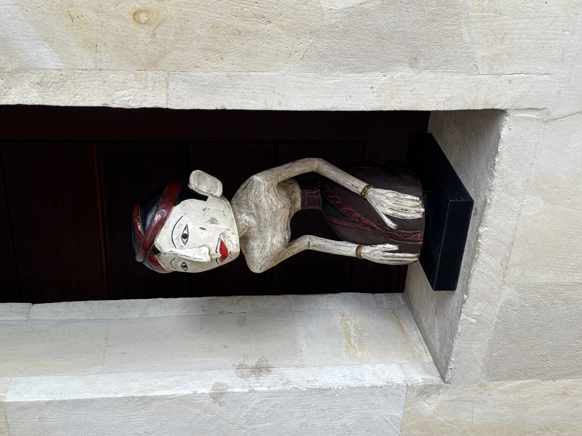 Traditional Balinese wooden sculpture spotted in Sayan structure
