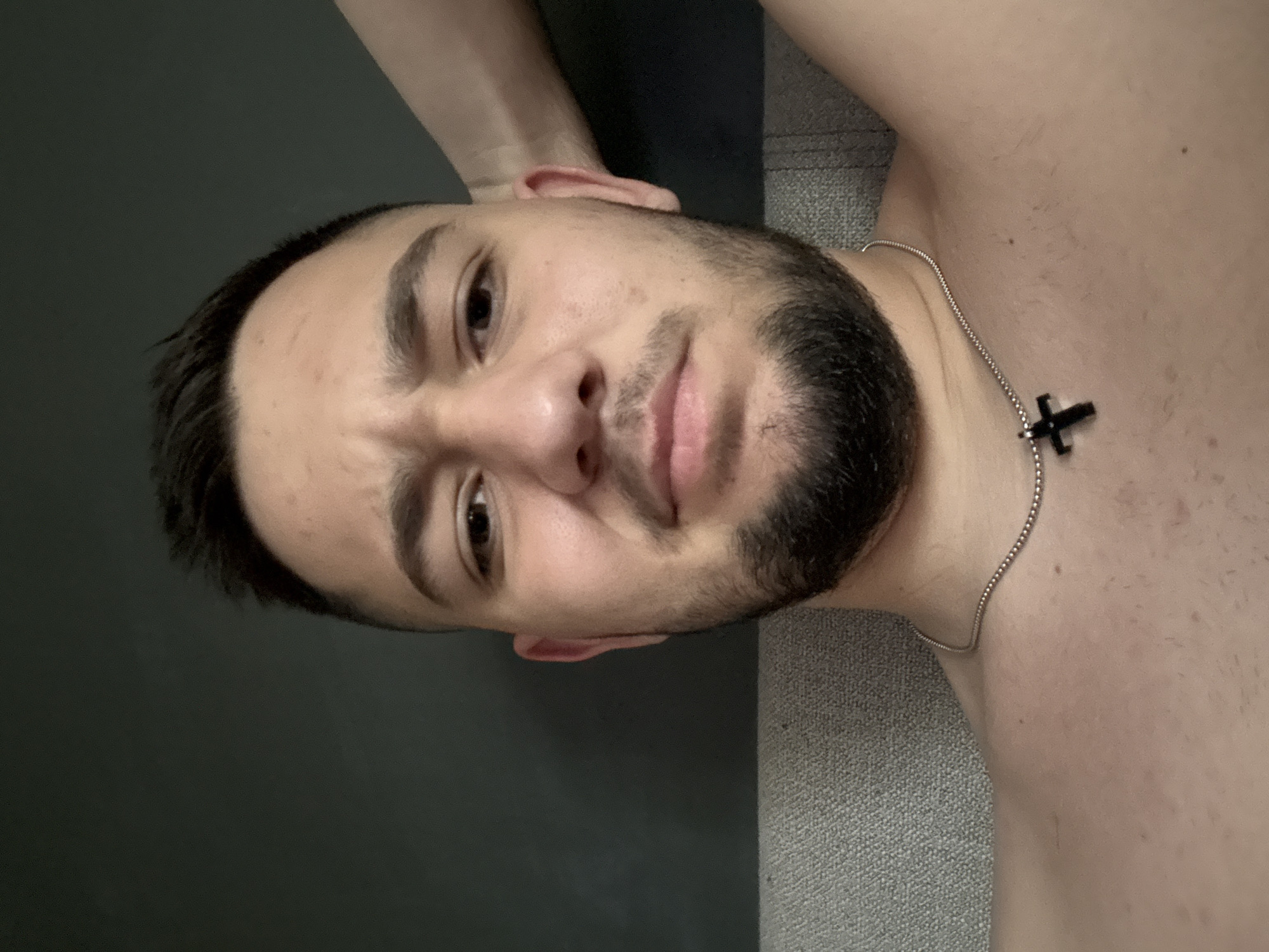 Man takes selfies while lying down in Pernik