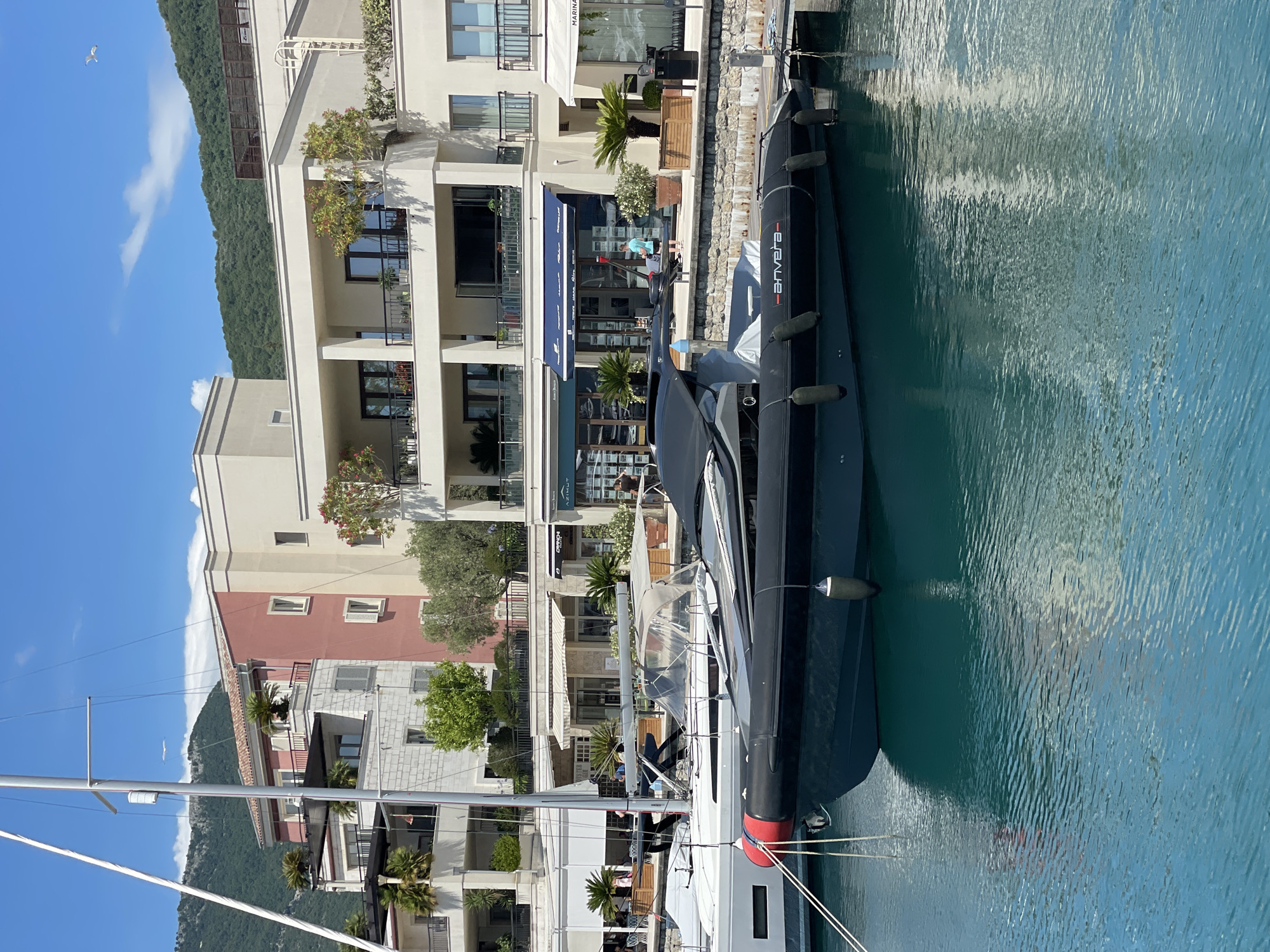 Sunny afternoon at Porto Montenegro luxury marina in Tivat