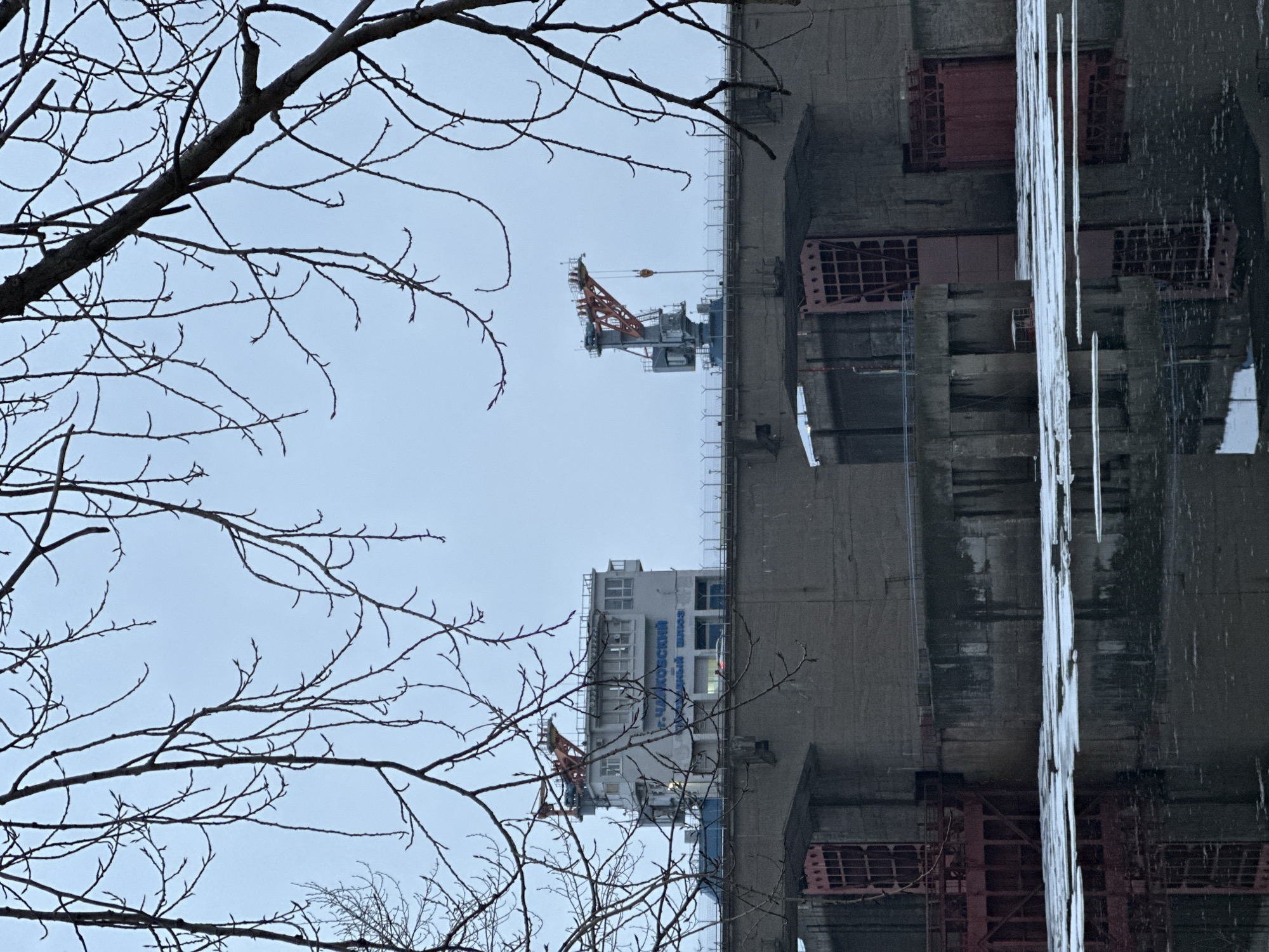 Person documents springtime scenes across Chaikovsky, Russia industrial areas