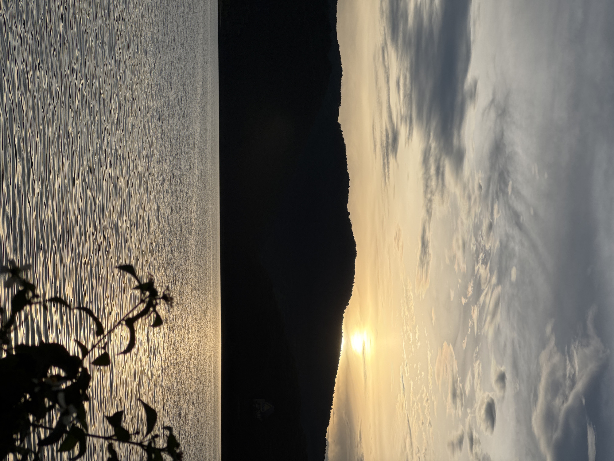 Sunset captured over mountain lake in Da Lat Vietnam