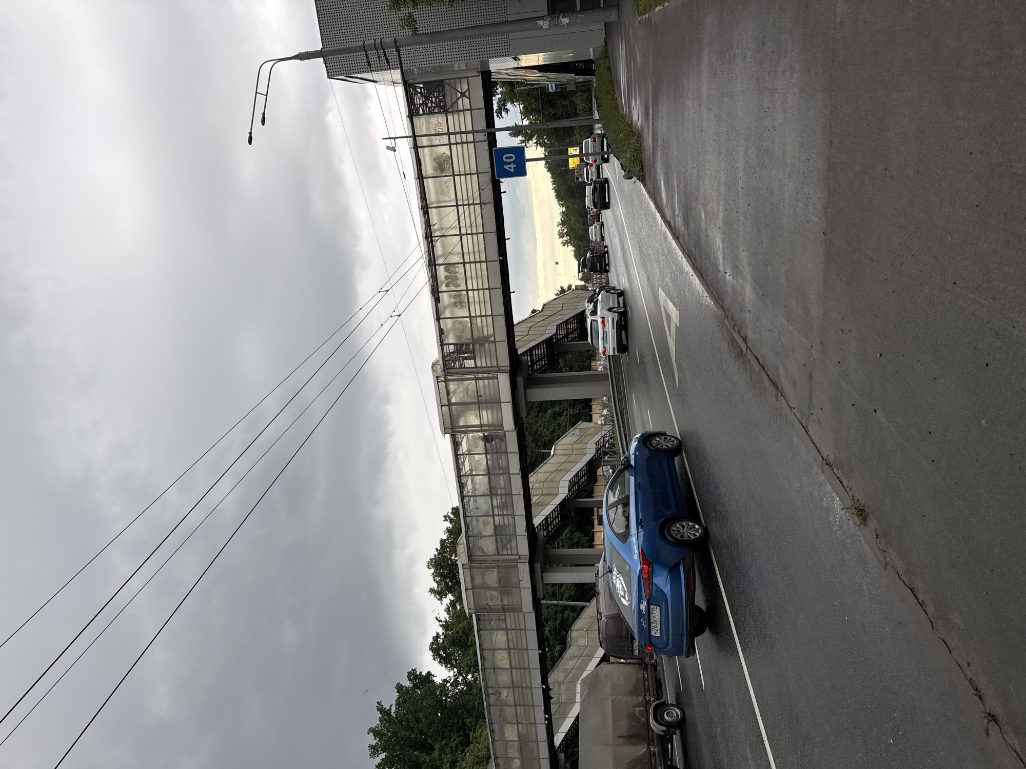 Wet streets and overcast skies on a Kazan afternoon