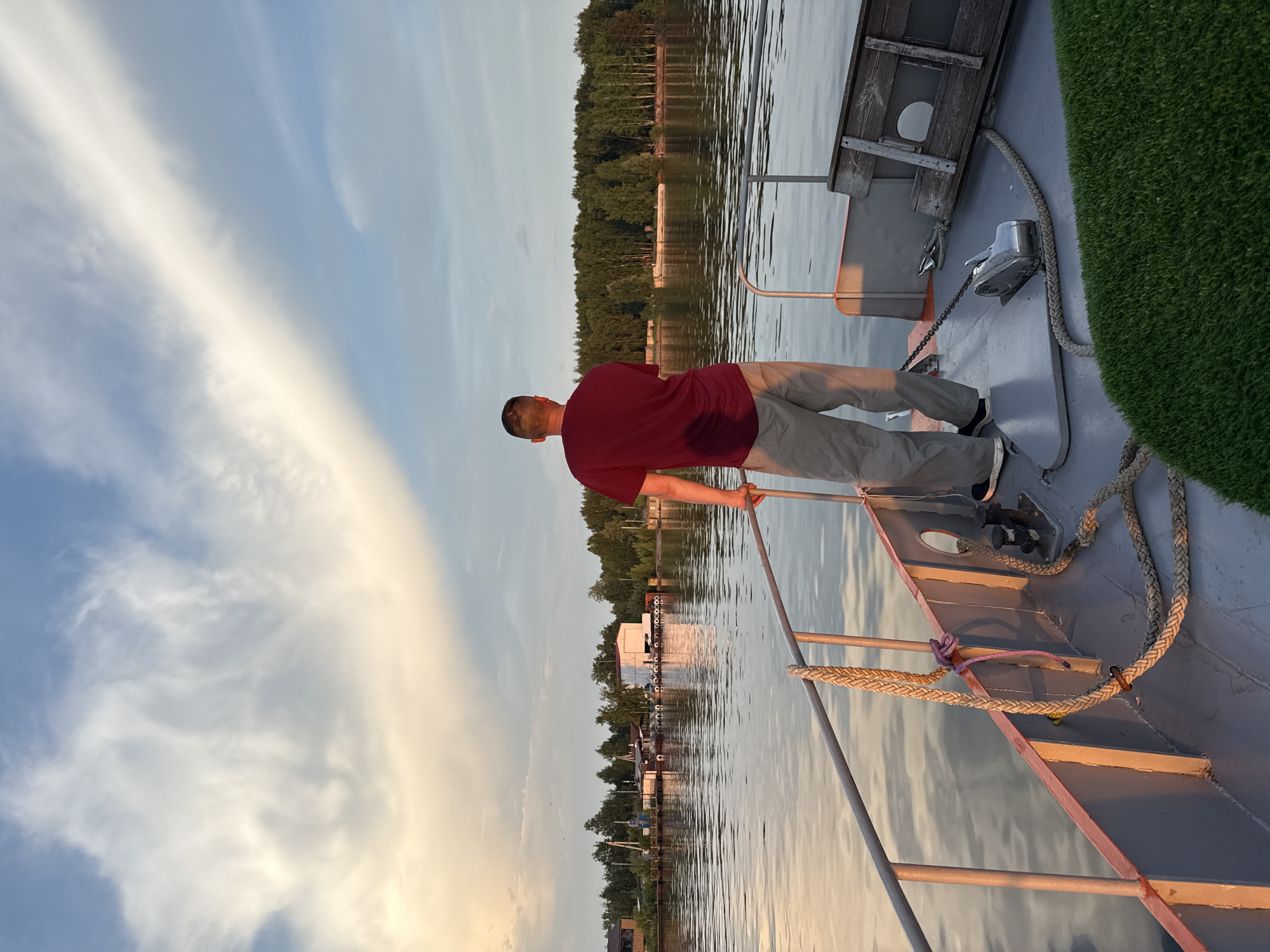 Sunset boat trip on Kama River in Chaikovsky