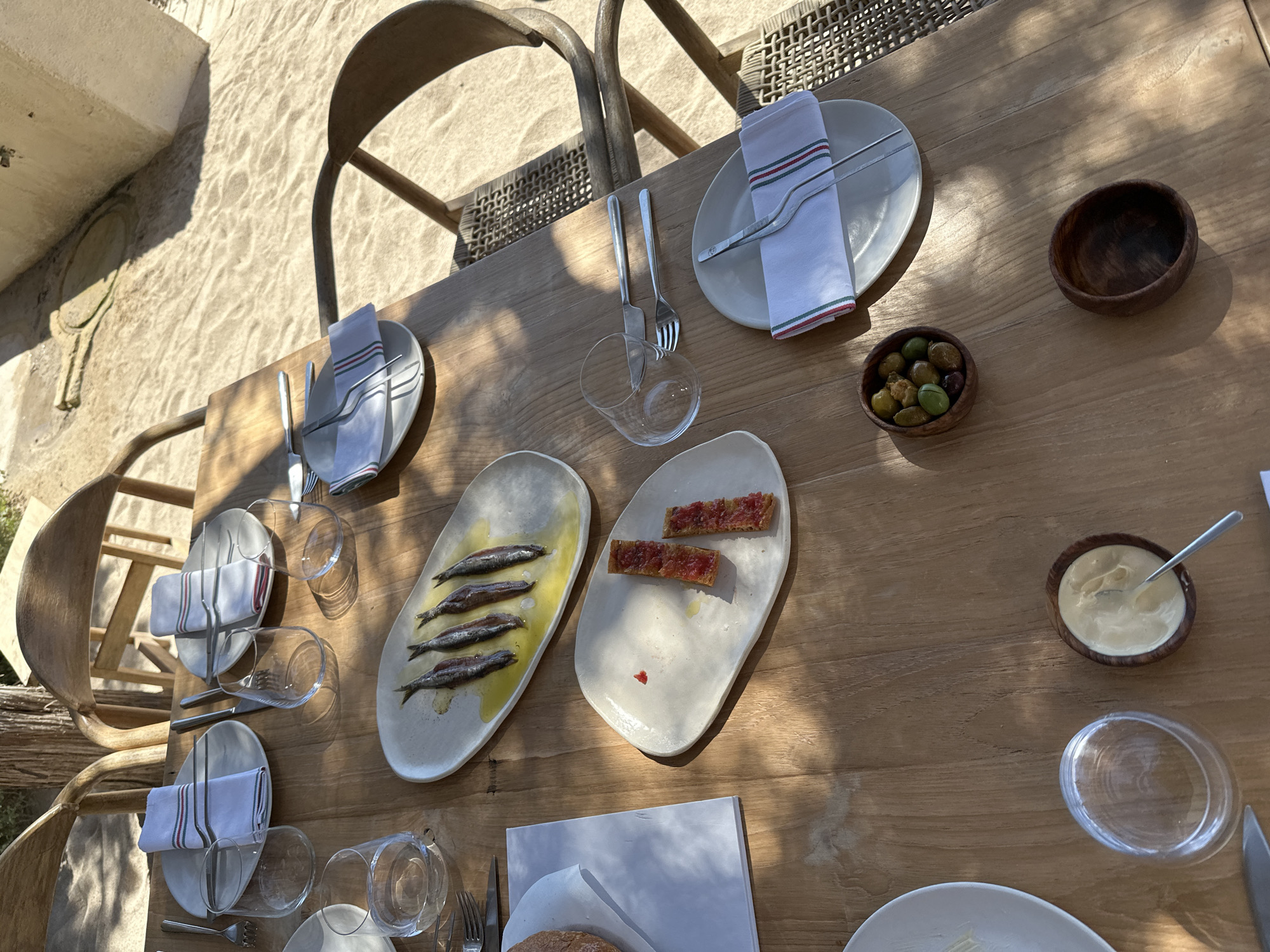 Outdoor lunch table set in Sant Josep de sa Talaia