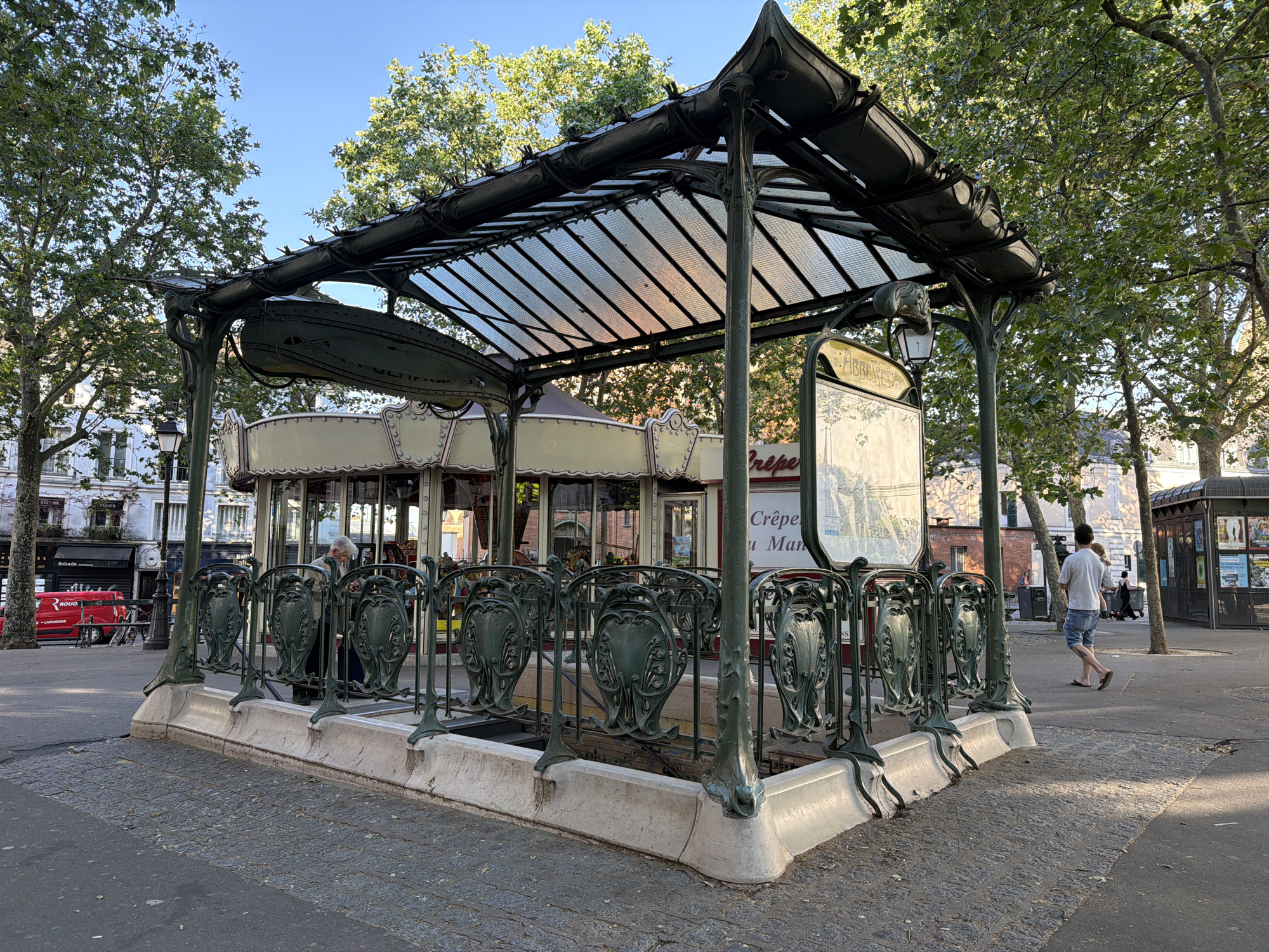 Morning scenes captured at Paris metro station and cafe