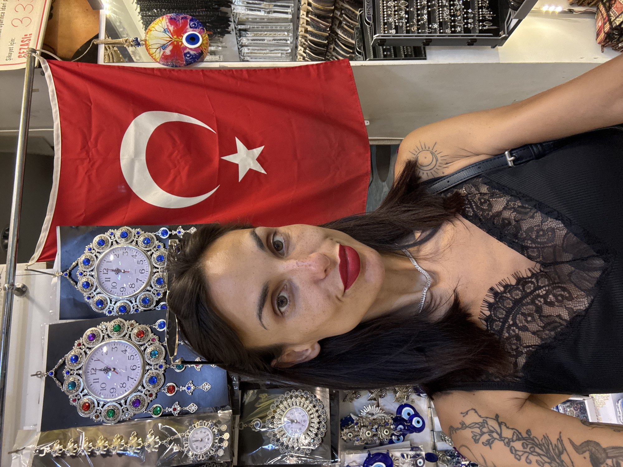Traditional Turkish souvenir shop browsed in Aksu