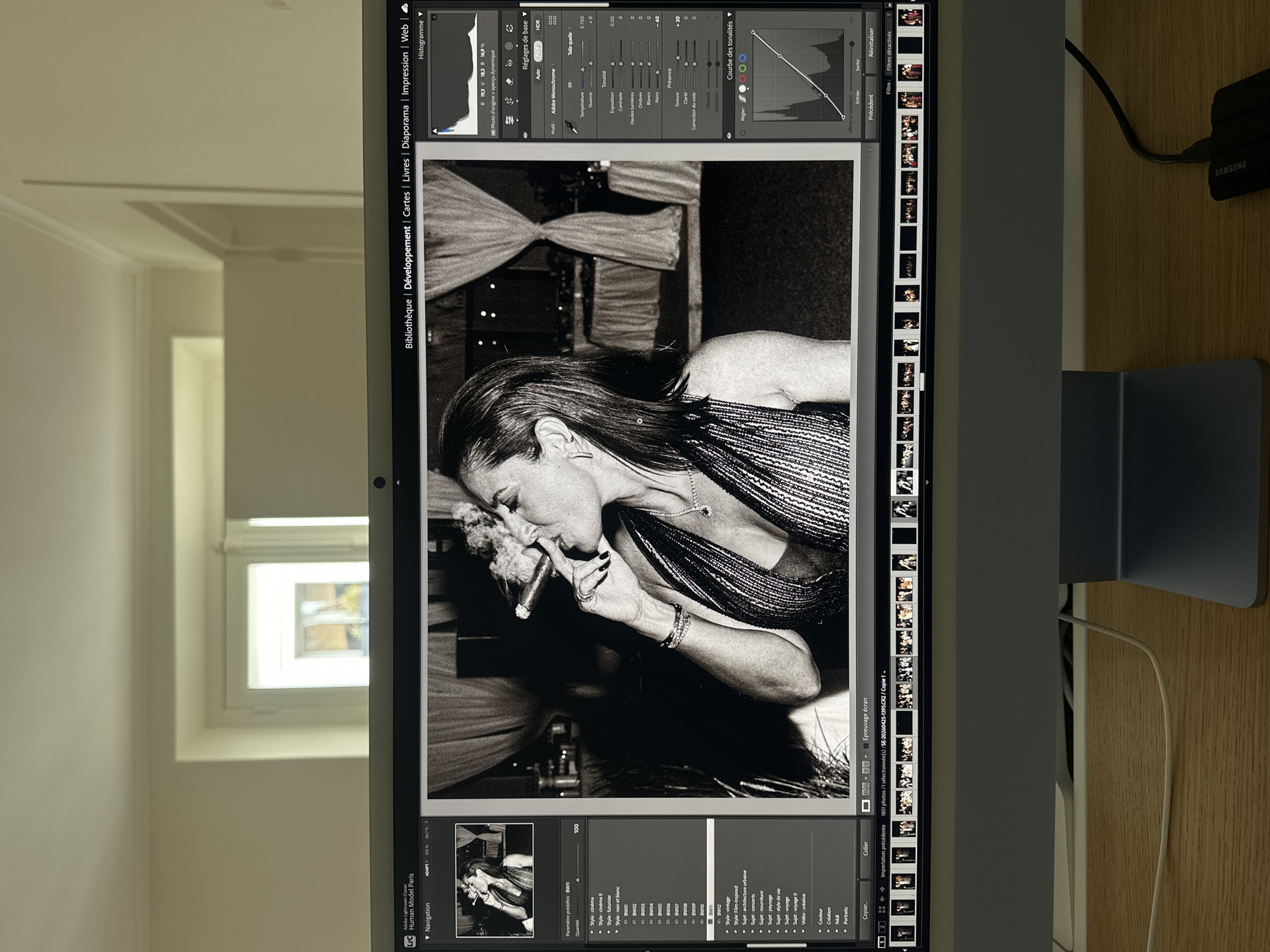 Photo editing session documented in Paris using Lightroom Classic