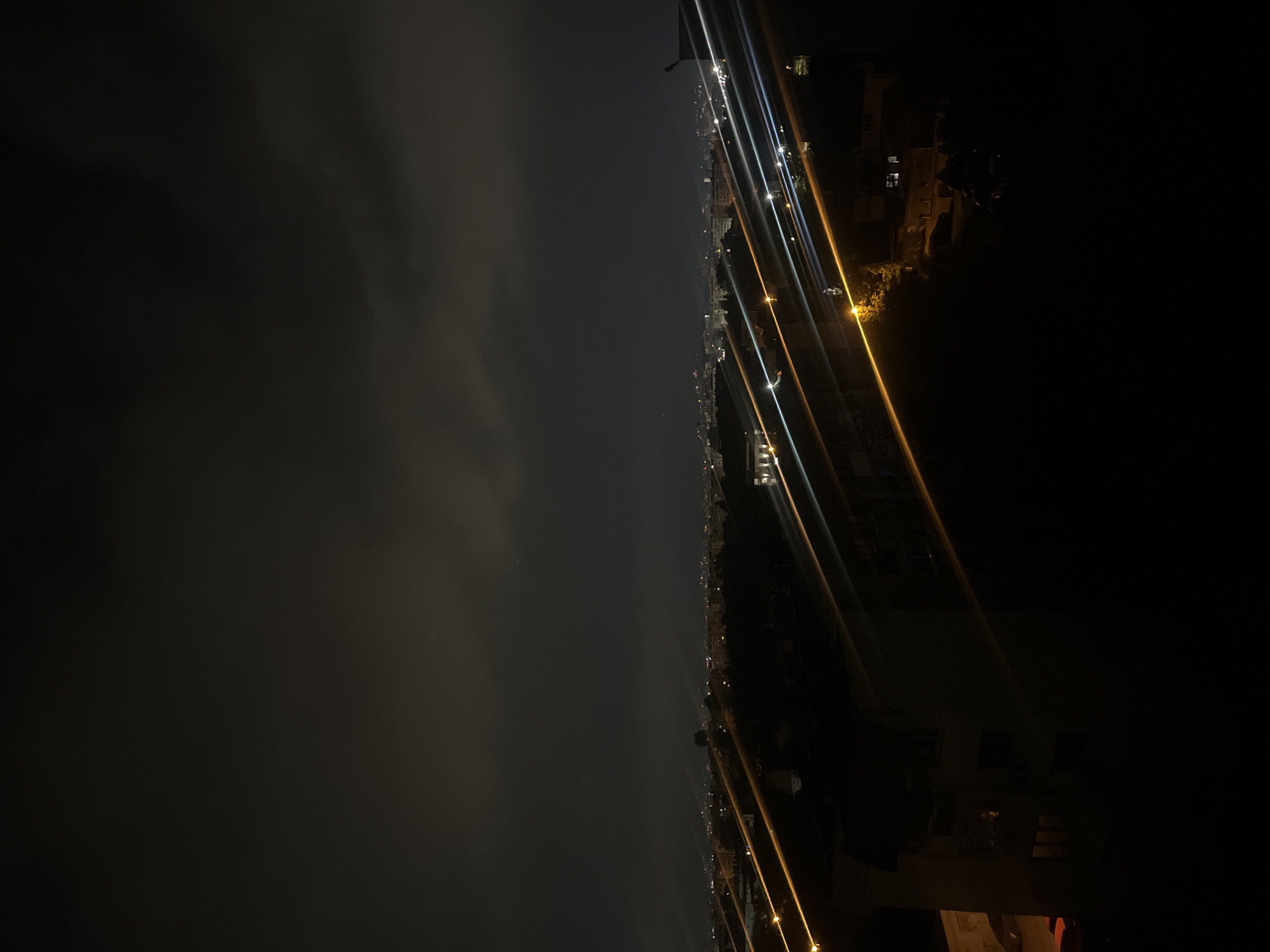 Nighttime cityscape photos captured from elevated Sofia position