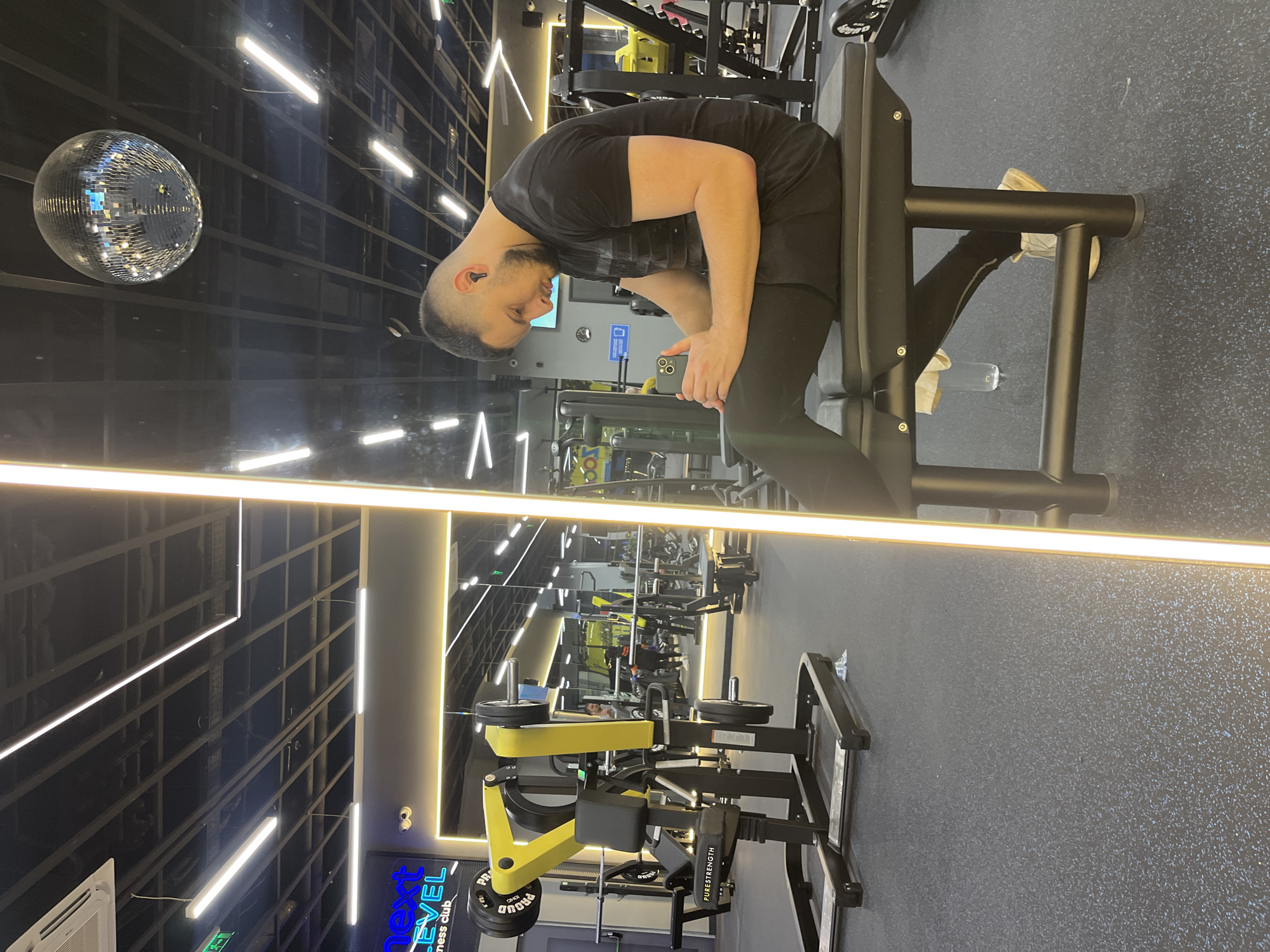 Man exercising at gym in Burgas, Bulgaria