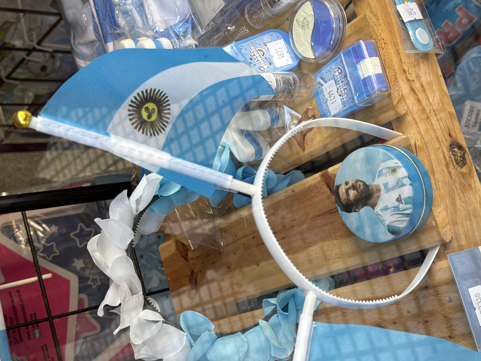 Buenos Aires street commerce displays Argentina merchandise, produce stands