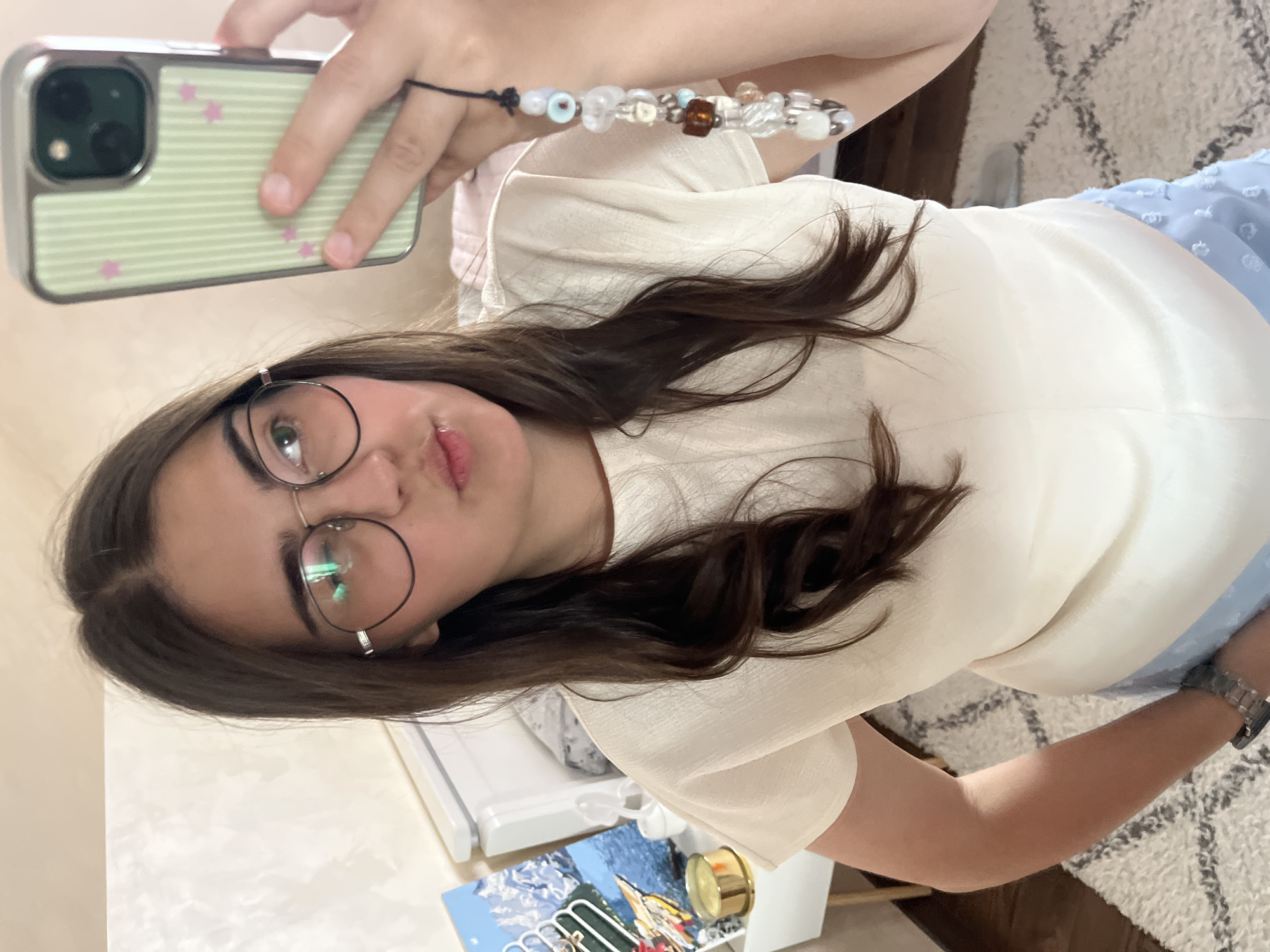 Quick selfie session in a Koroviia bedroom, July 2026