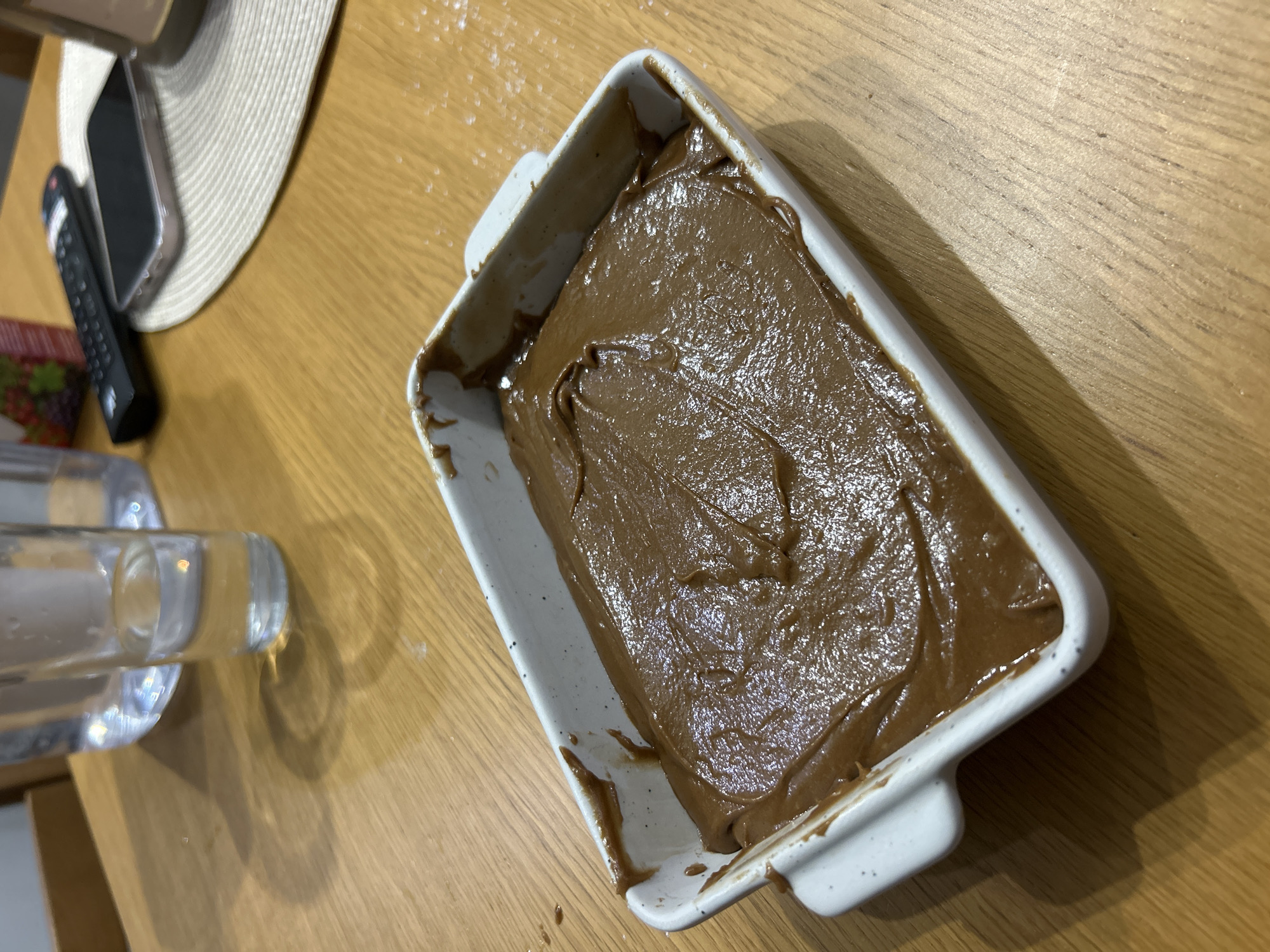 Home baker prepares chocolate dessert in Sofia kitchen