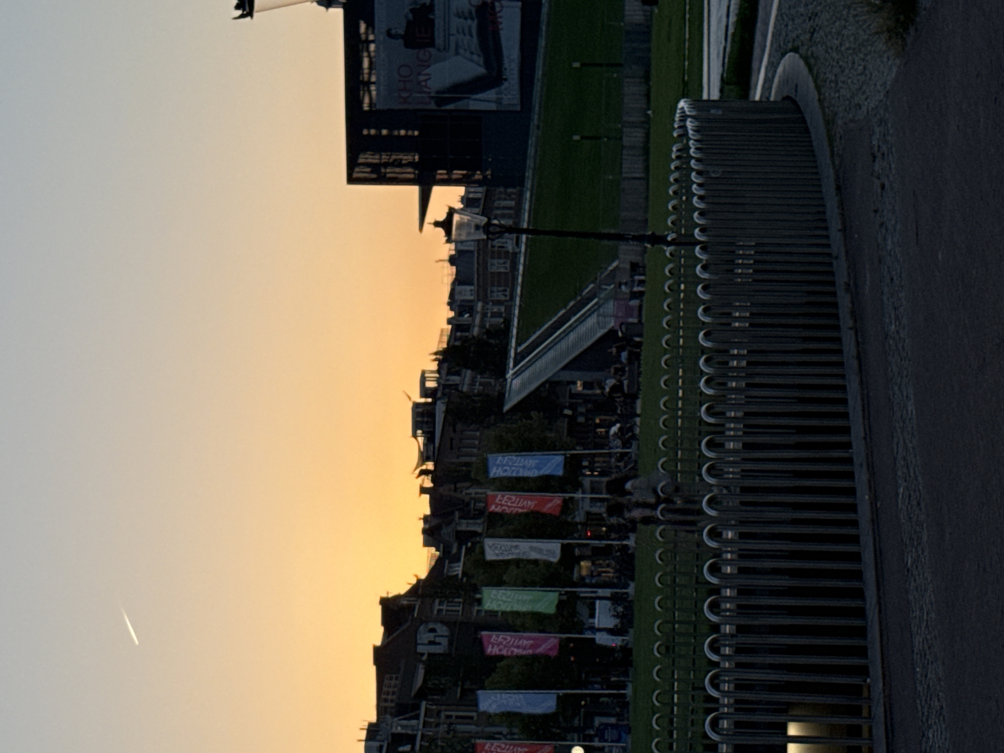 Golden hour evening around Amsterdam's Museumplein