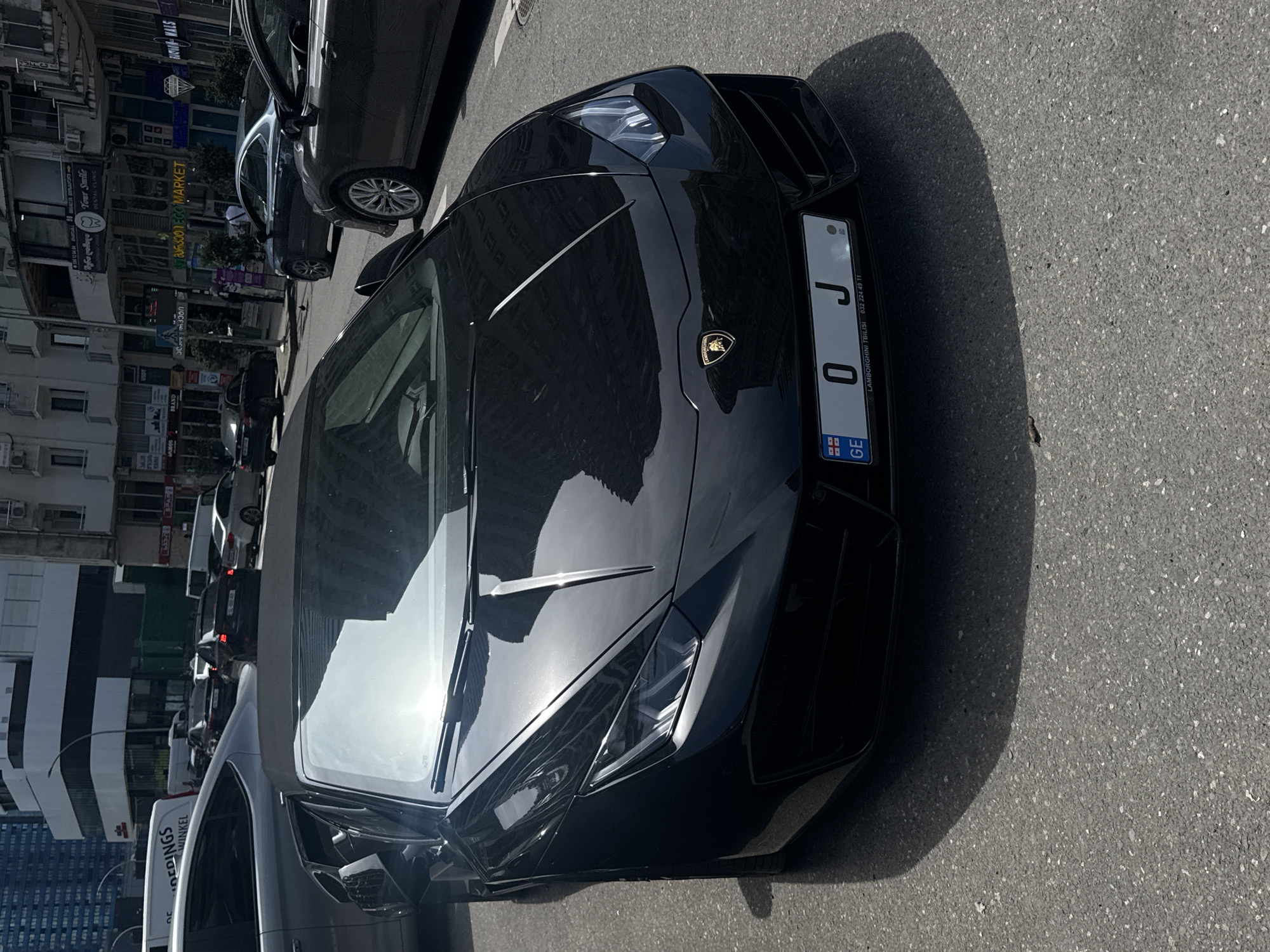 Black Lamborghini spotted parked on Batumi street