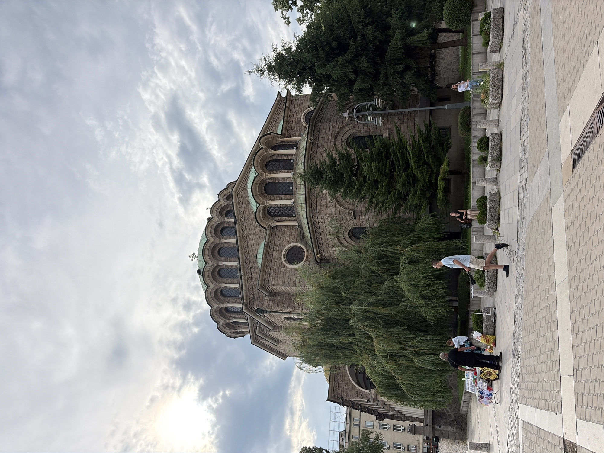 Tourist documents afternoon walking tour of central Sofia landmarks