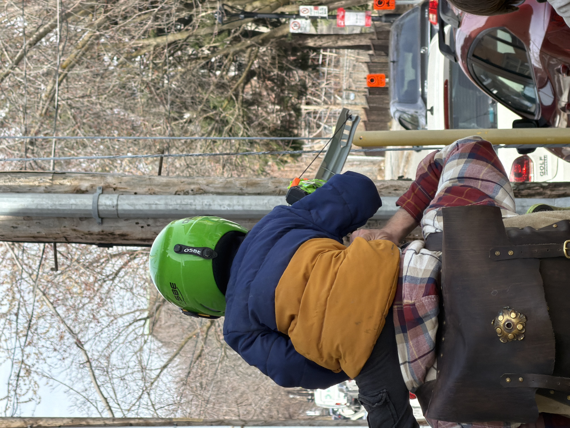 Person with toy bow spotted near wooden structure in Montreal