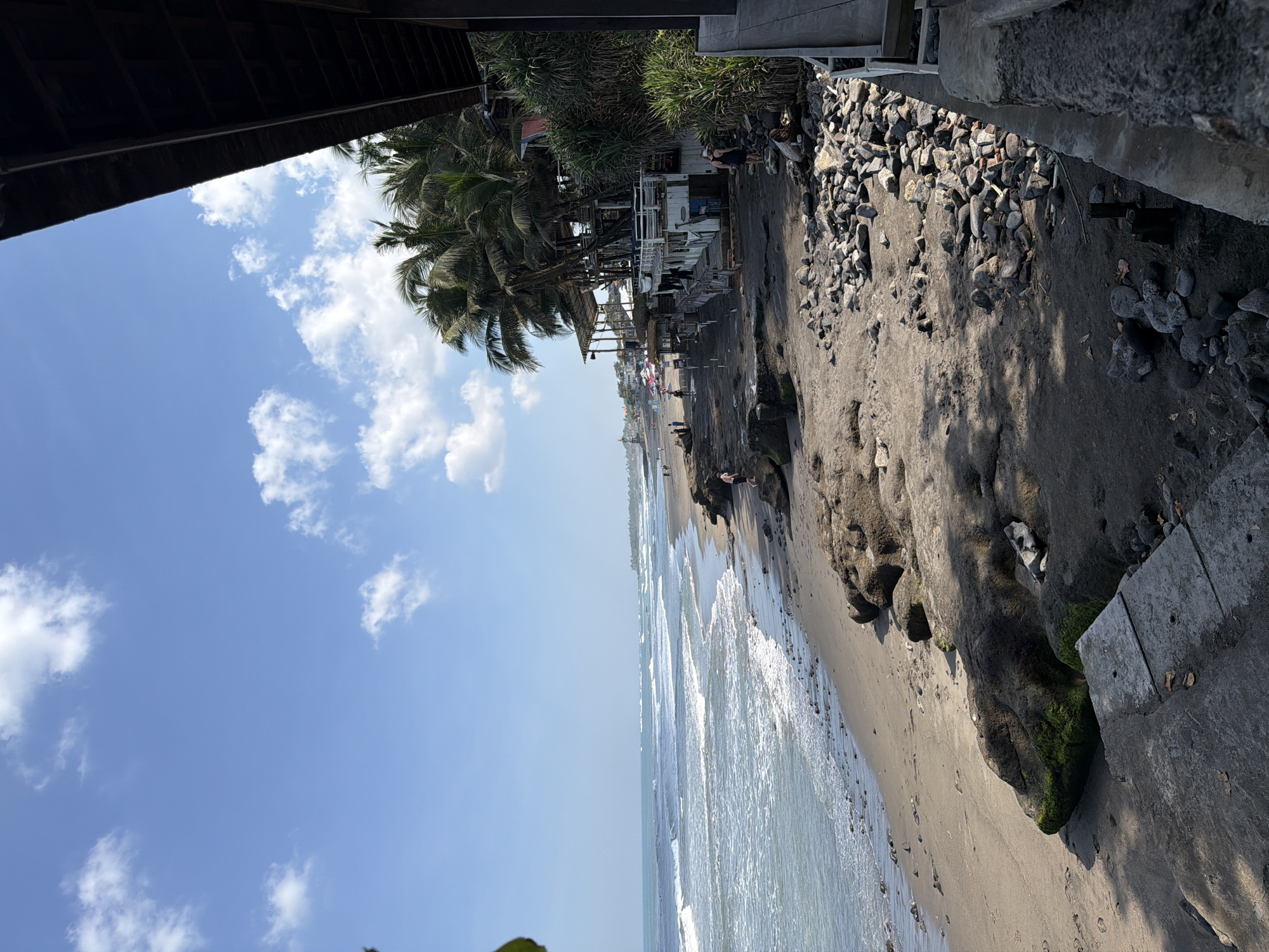 Early morning beach activity observed in North Kuta, Indonesia