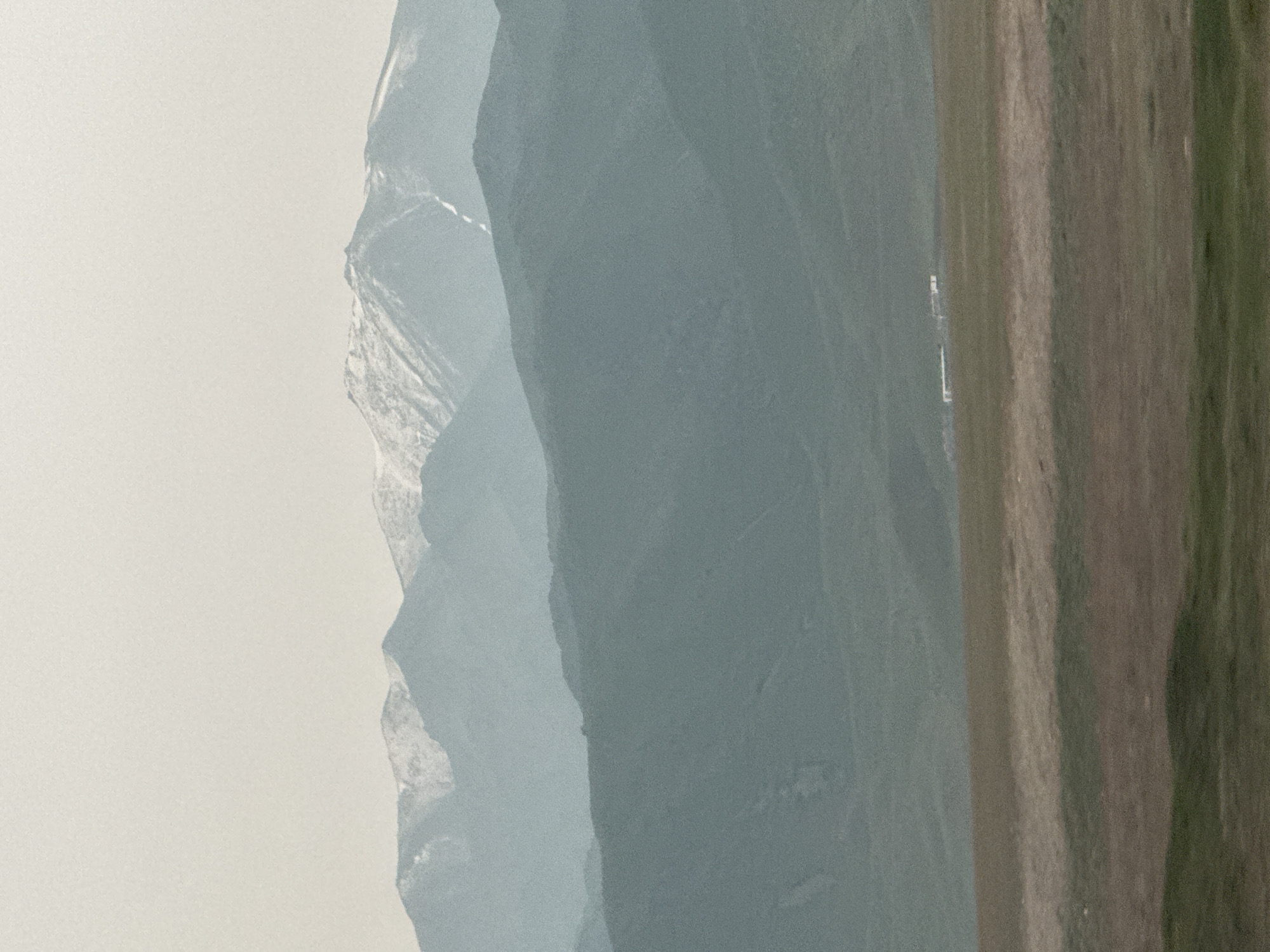 Morning landscape captured in Kenen, Kazakhstan shows hazy mountains