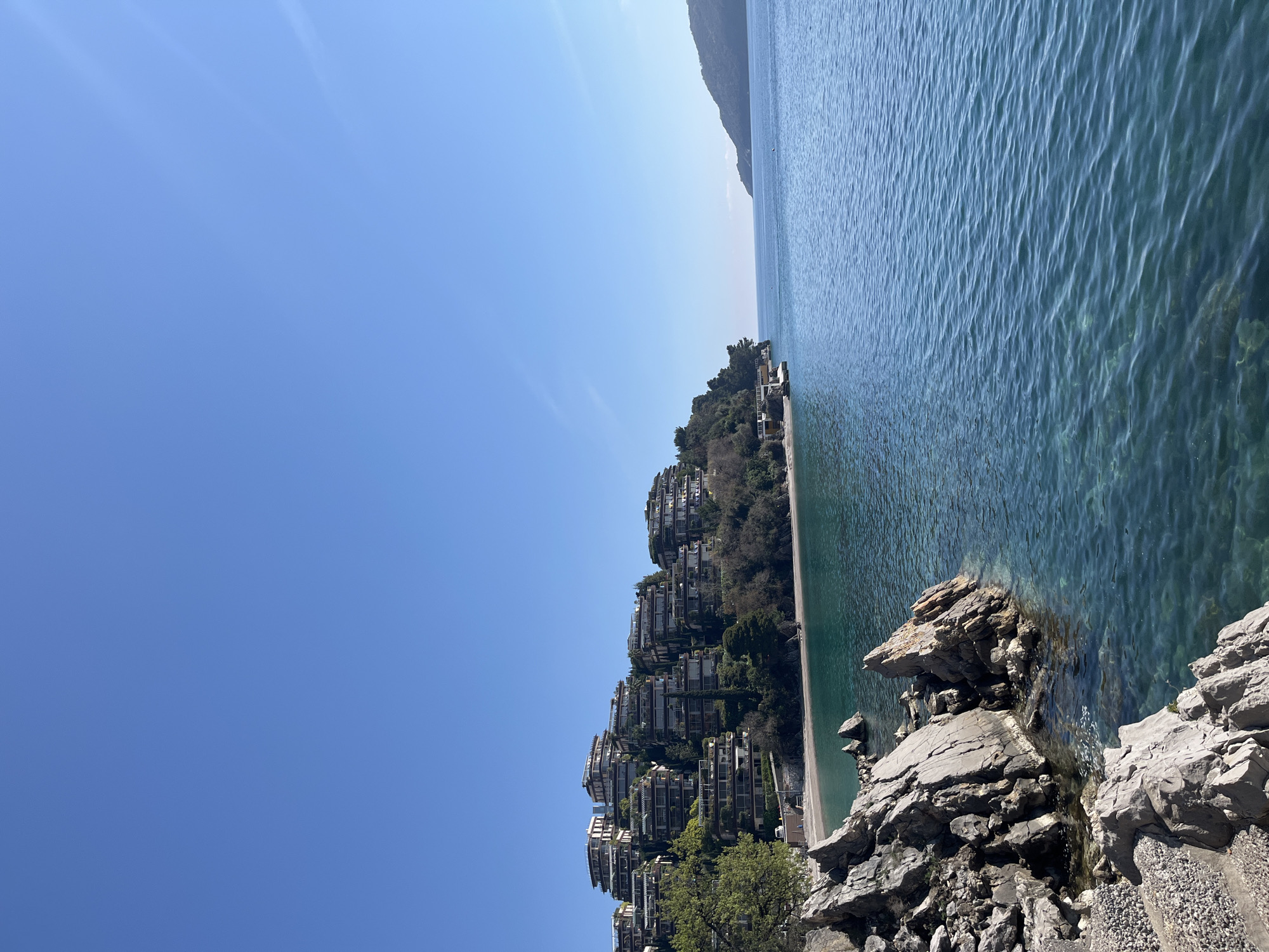 Coastal scene captured in Budva, Montenegro overlooking Adriatic Sea