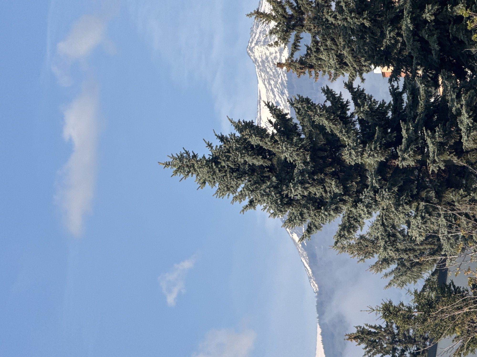 Mountain vista with snow peaks observed in Sofia, Bulgaria