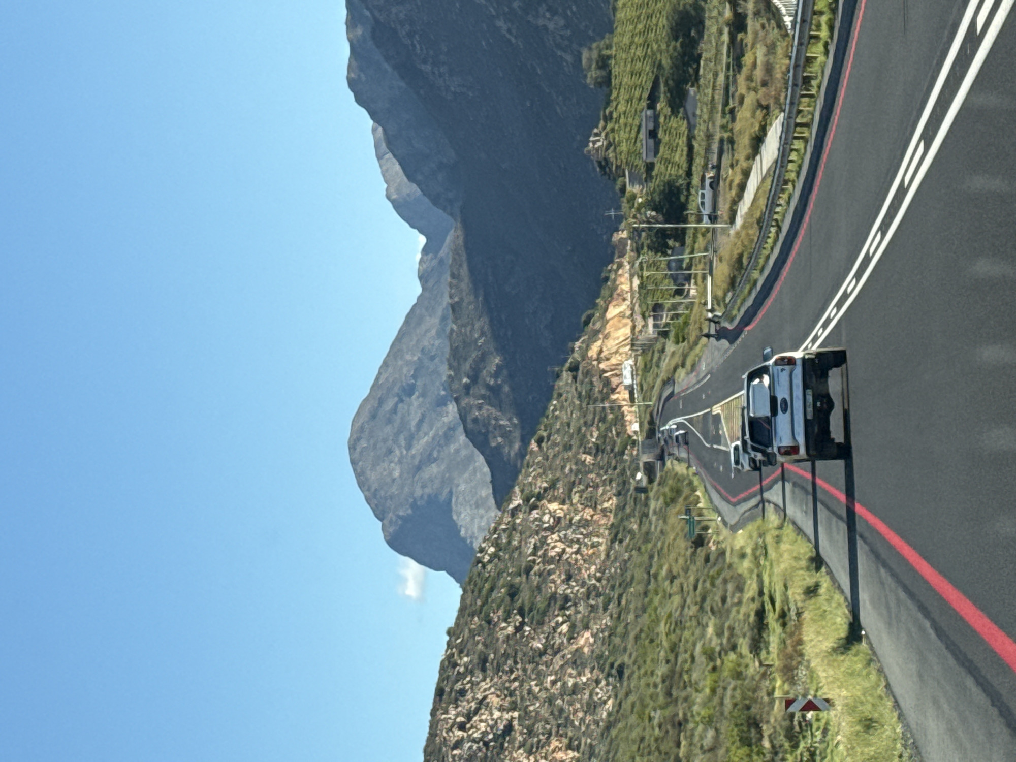 Clear mountain vista observed along Breede Valley highway