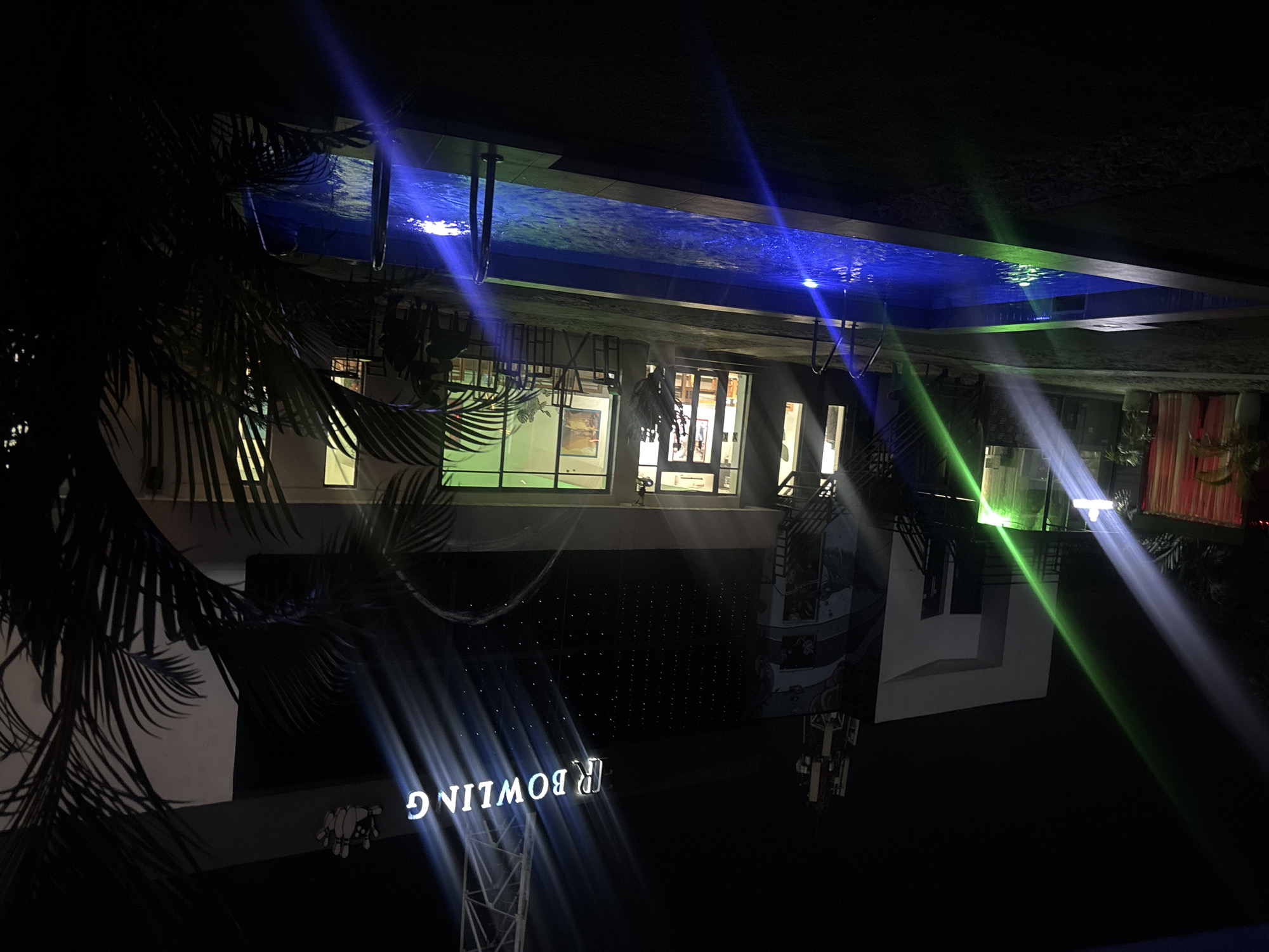 Evening documentation of bowling entertainment complex in Port-Harcourt