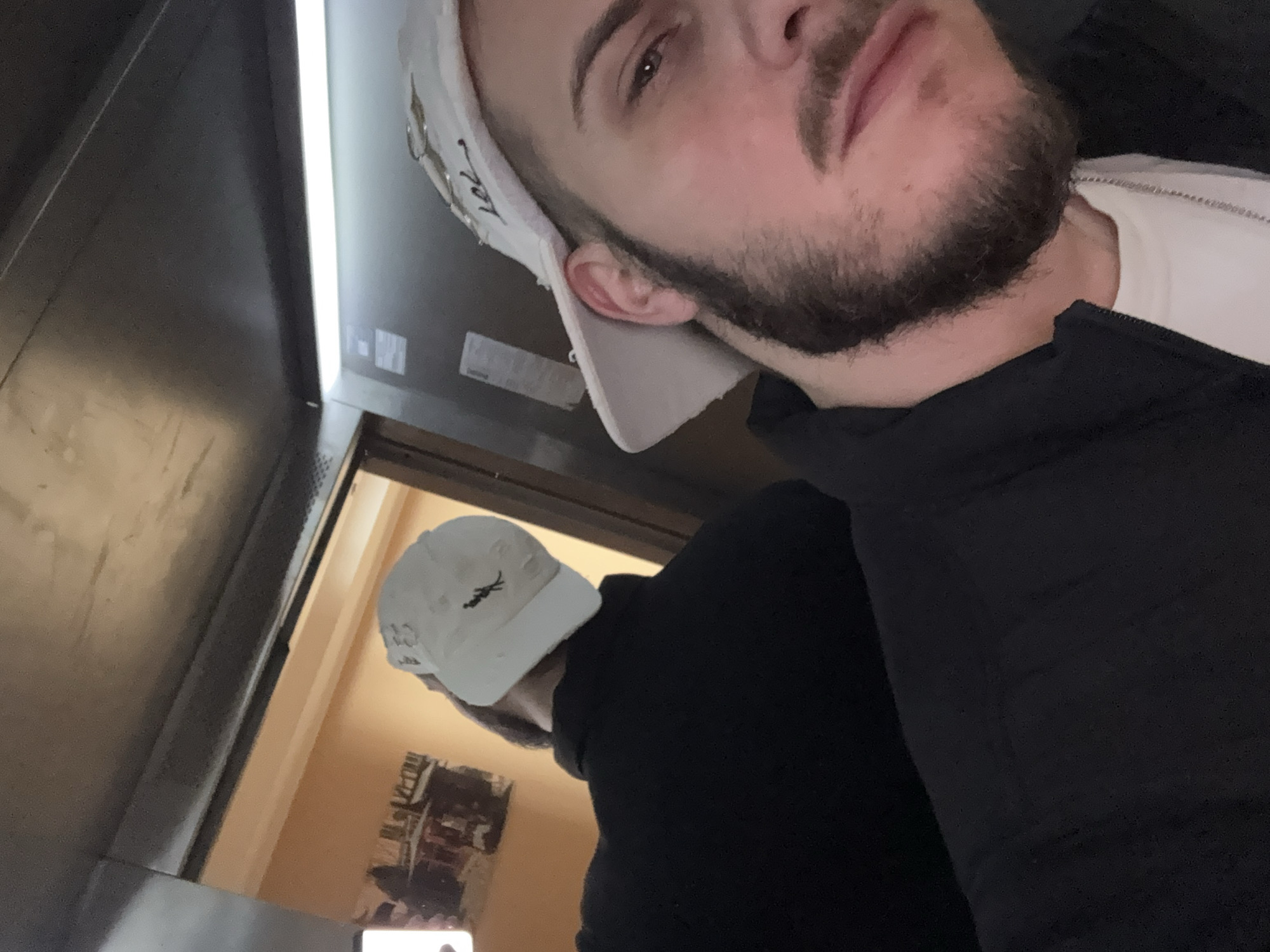 Man Takes Selfie in Sofia Elevator