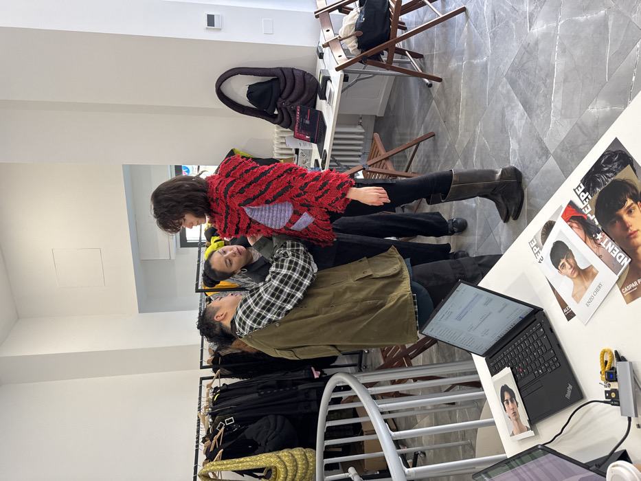 Fashion casting session documented at Milan studio Monday morning