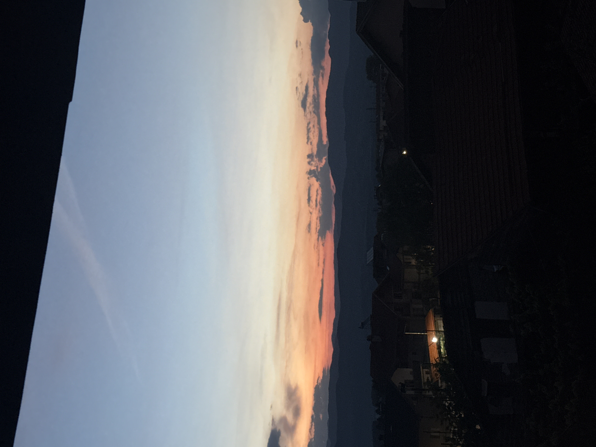 Twilight colors captured over Bansko Bulgaria mountain resort