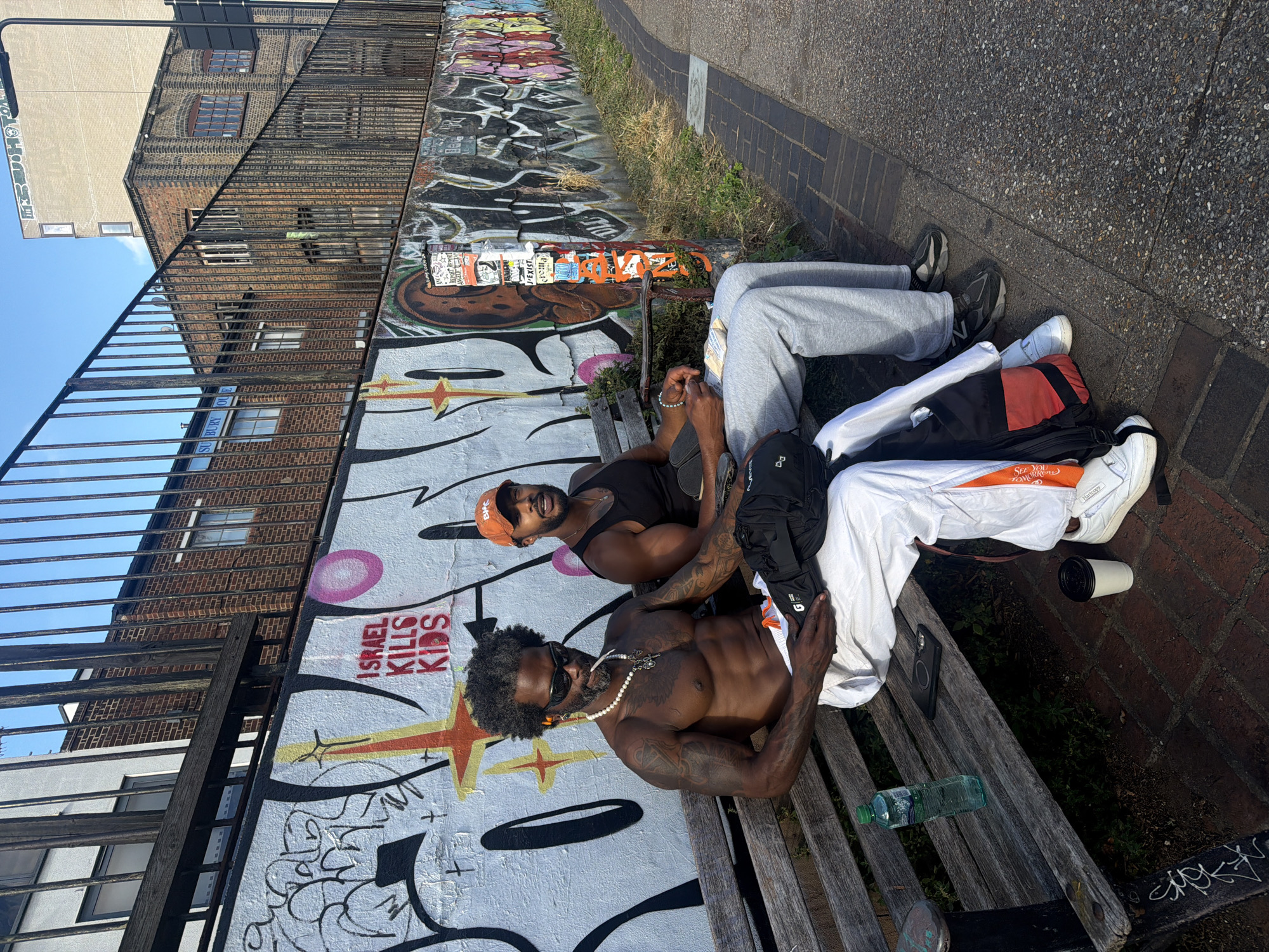 Hanging out by graffiti walls and a canal in London