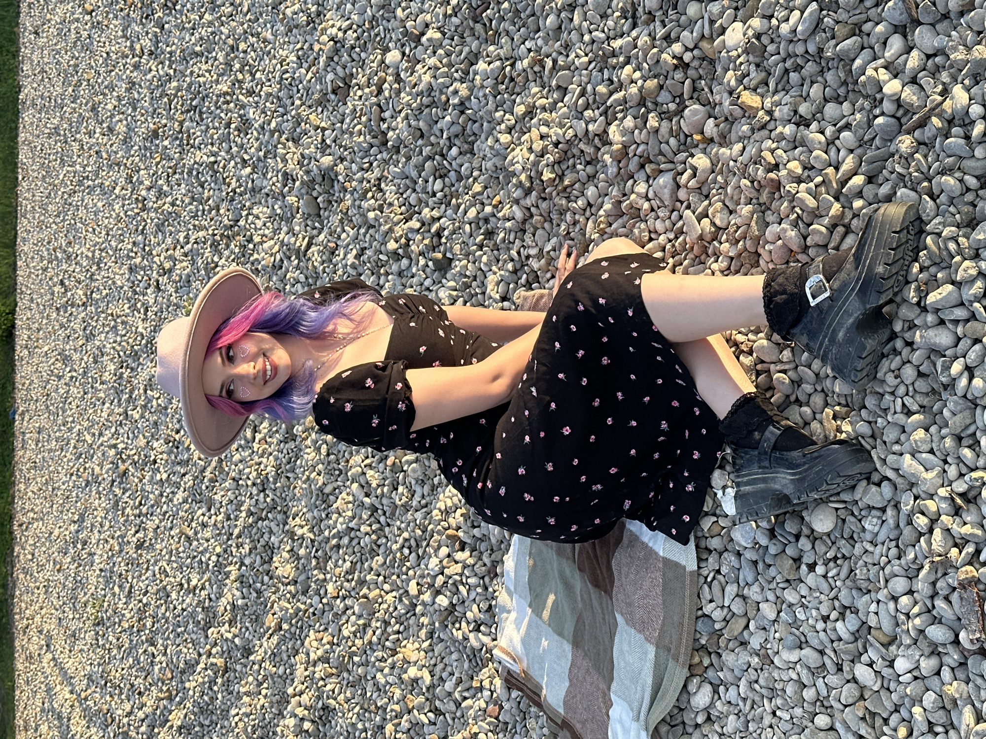Woman with colorful hair photographed outdoors in Zagreb
