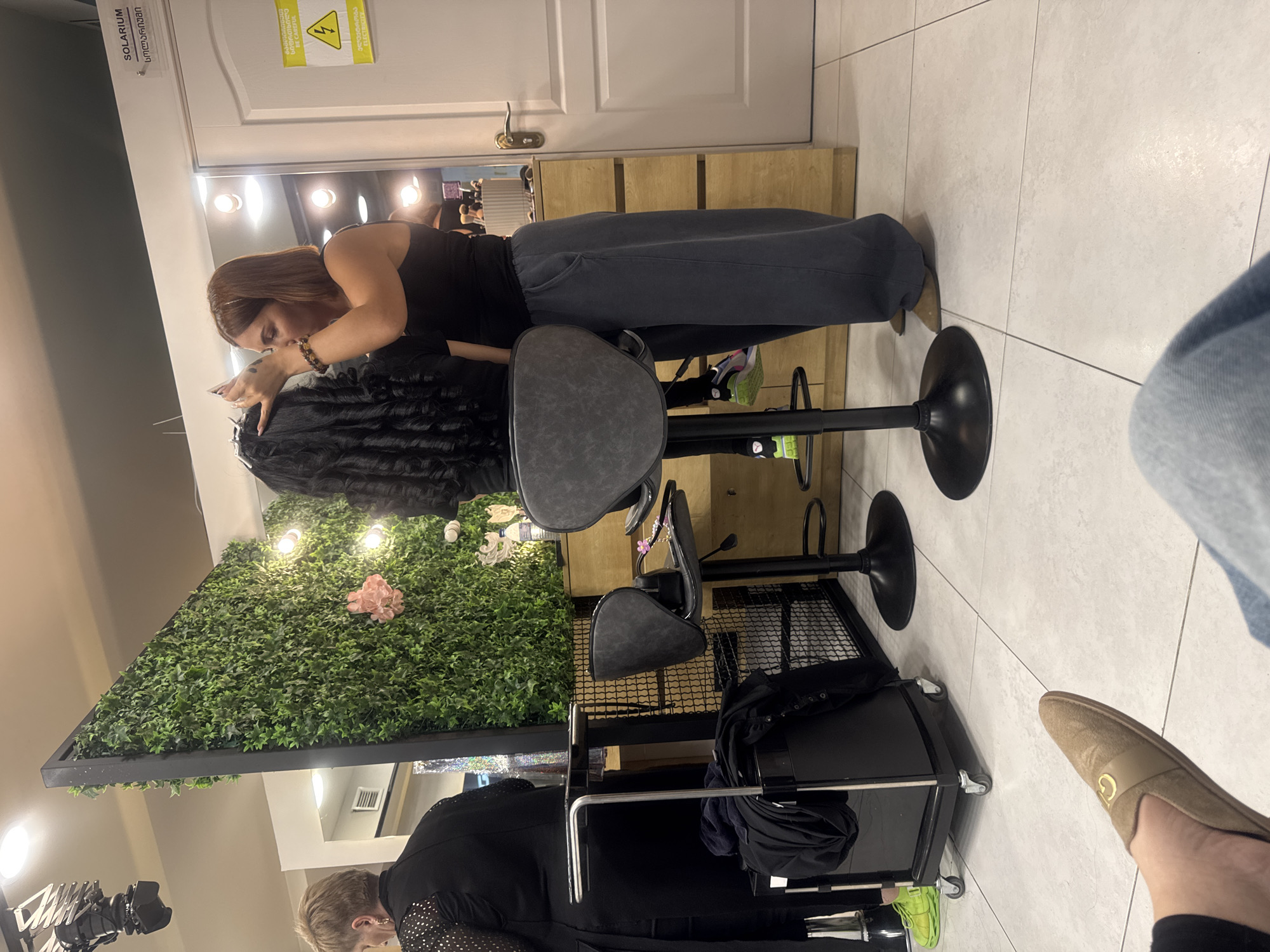 Hair salon activity documented in Tbilisi, Georgia