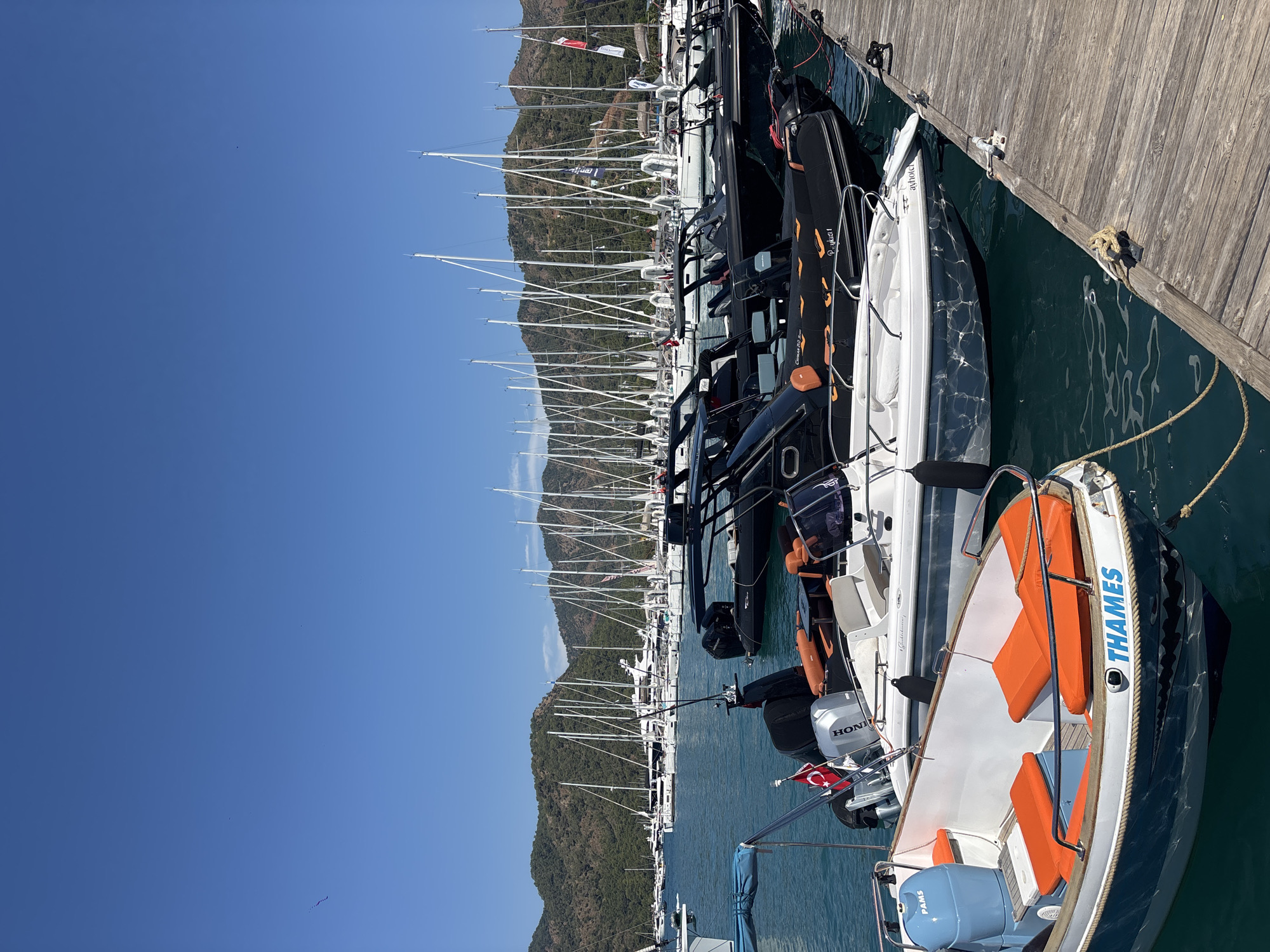 Fethiye marina on a calm, sunny morning