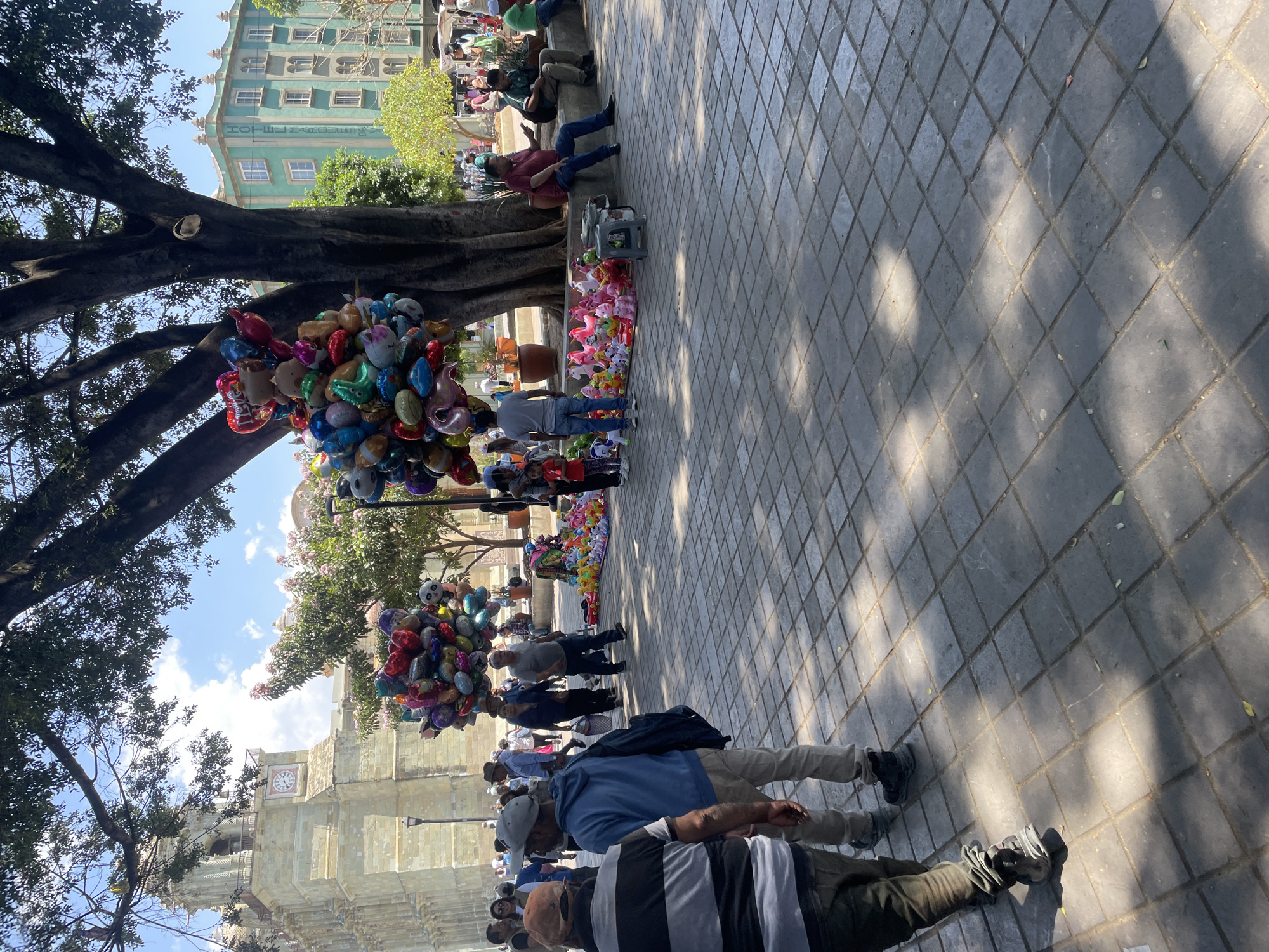 Street musicians perform outdoor concert in Oaxaca City