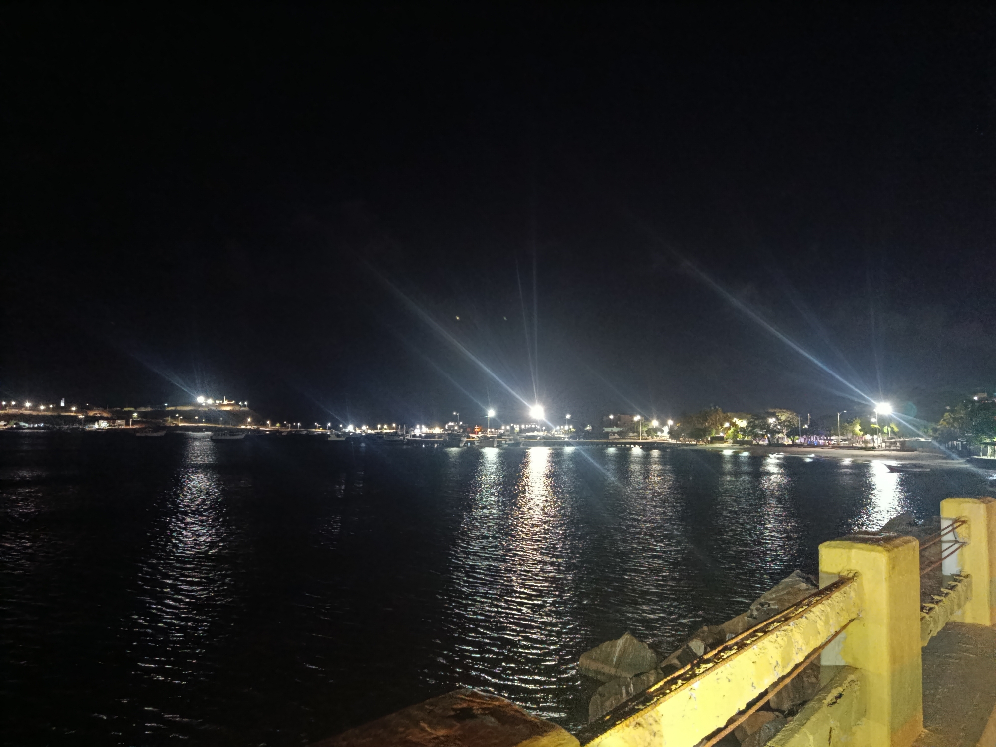 Late-night coastal scenes documented in Juan Griego, Venezuela waterfront