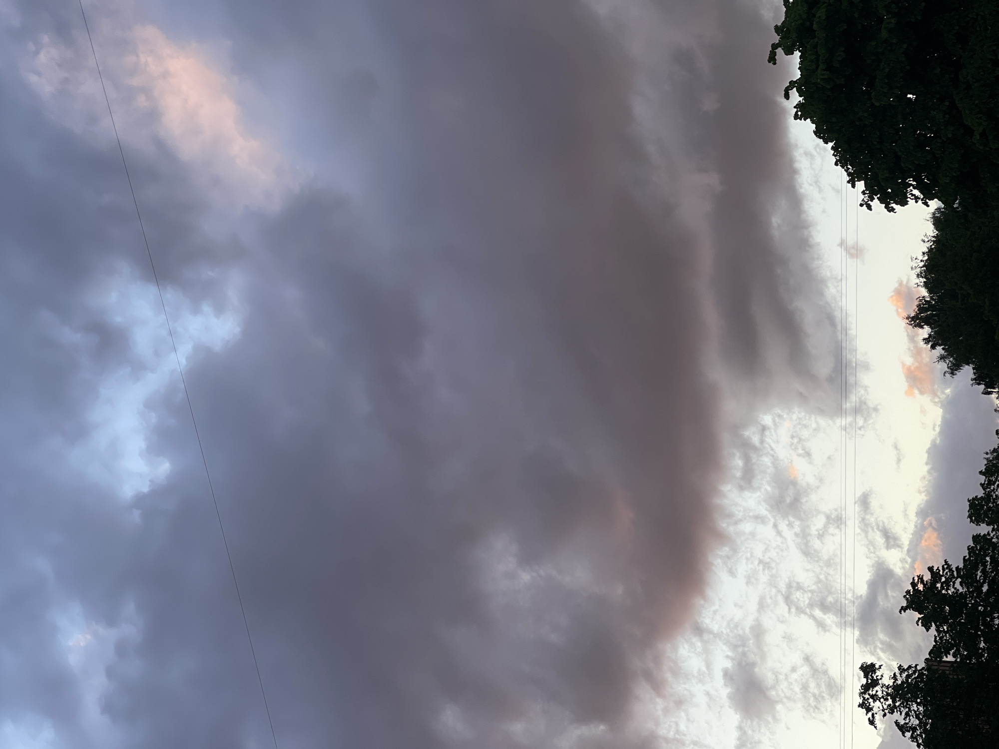 Dramatic sunset with storm clouds observed in Riga, Latvia