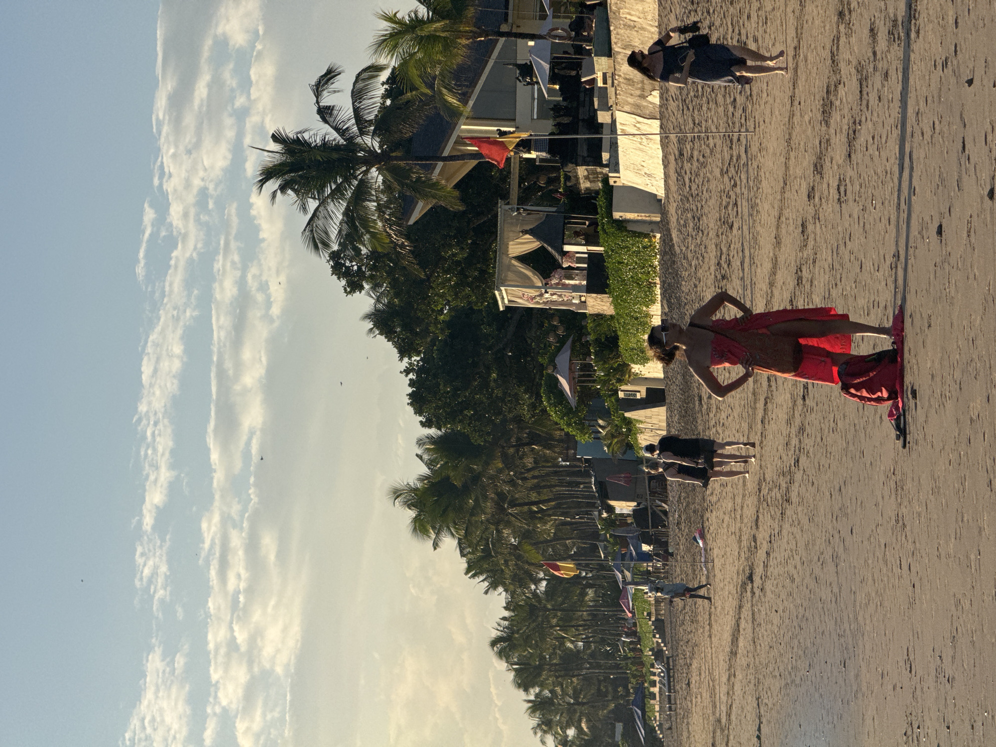 Morning life along the Kuta coastline, Bali